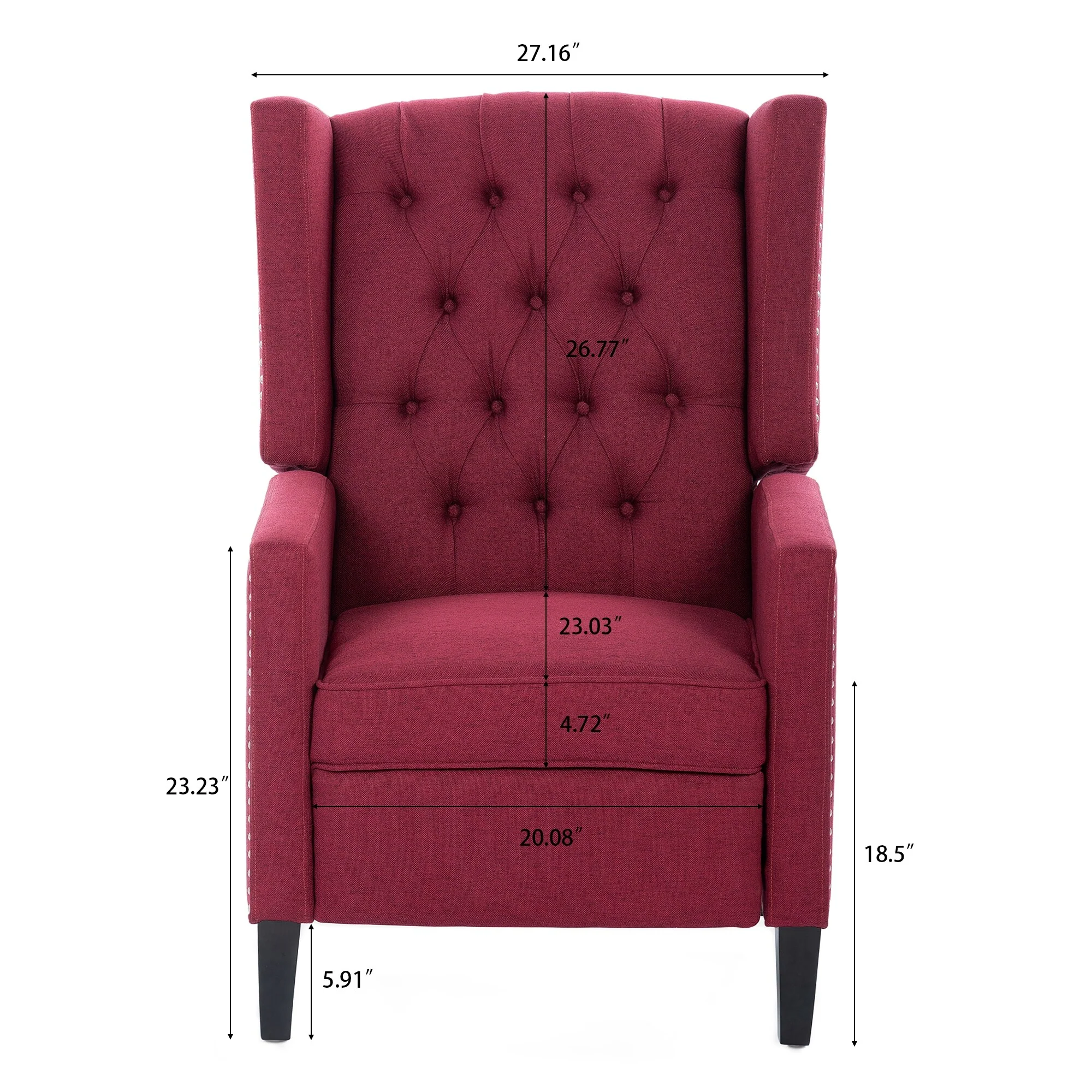 27.16 Wide Manual Wing Chair Recliner
