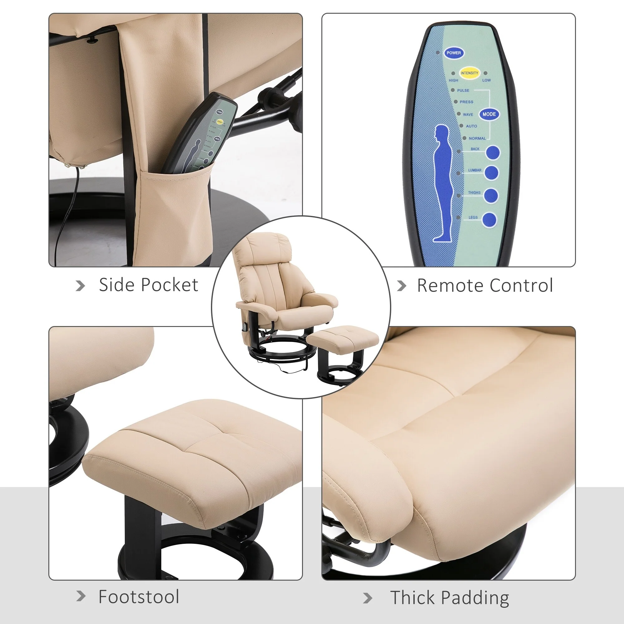 Massage Recliner Chair with Ottoman
