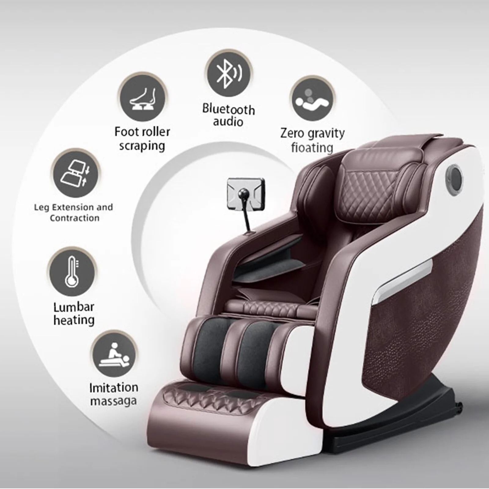 Body Massage Chair with Zero Gravity, 20 Airbags, Heat, LCD Remote, 8 Rollers, 5 Massage Modes and Techniques