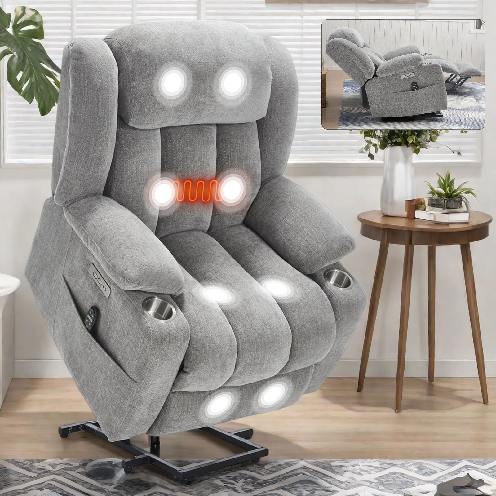 Chenille Power Lift Recliner Chair
