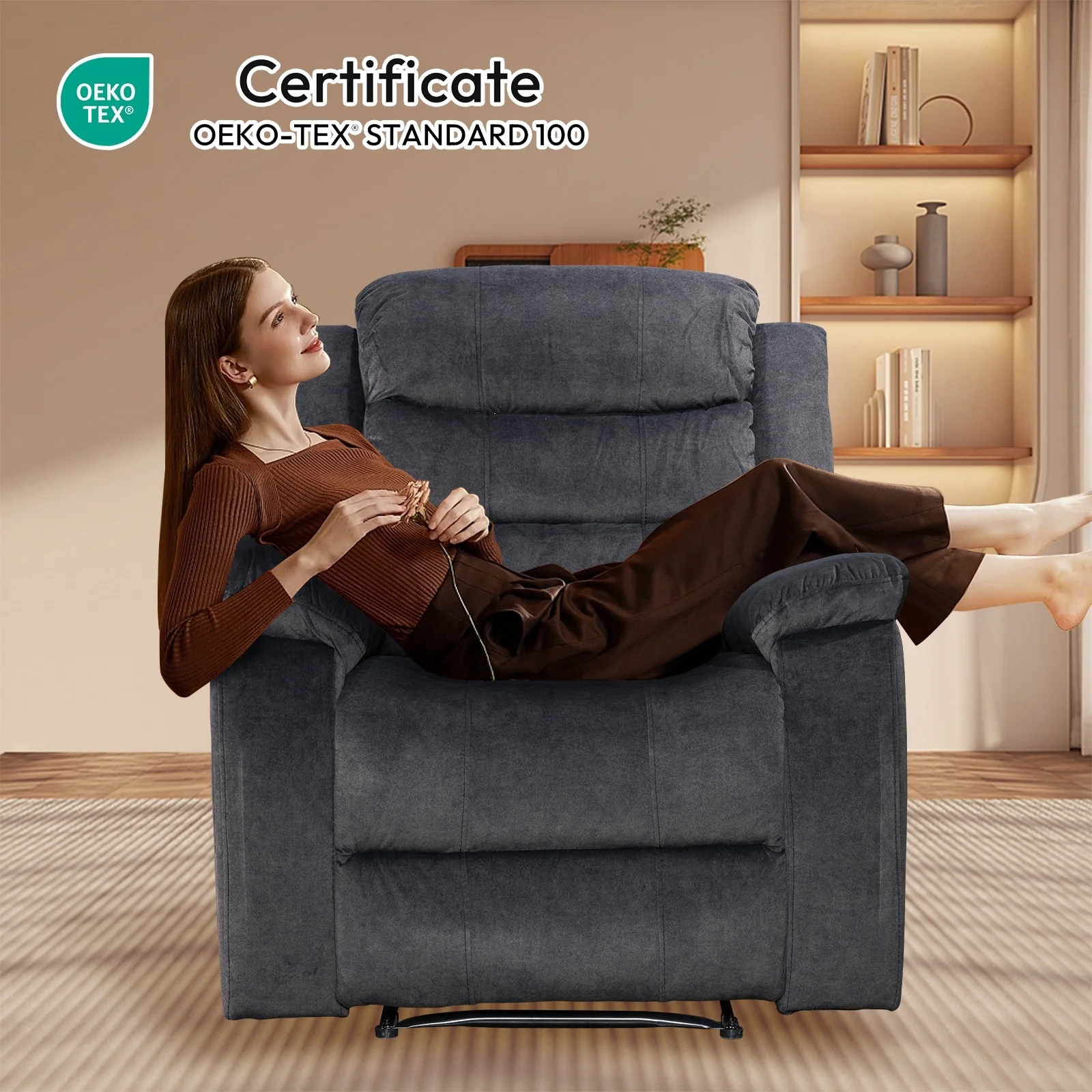 Super Soft Manual Heated and Massage Recliner Chair