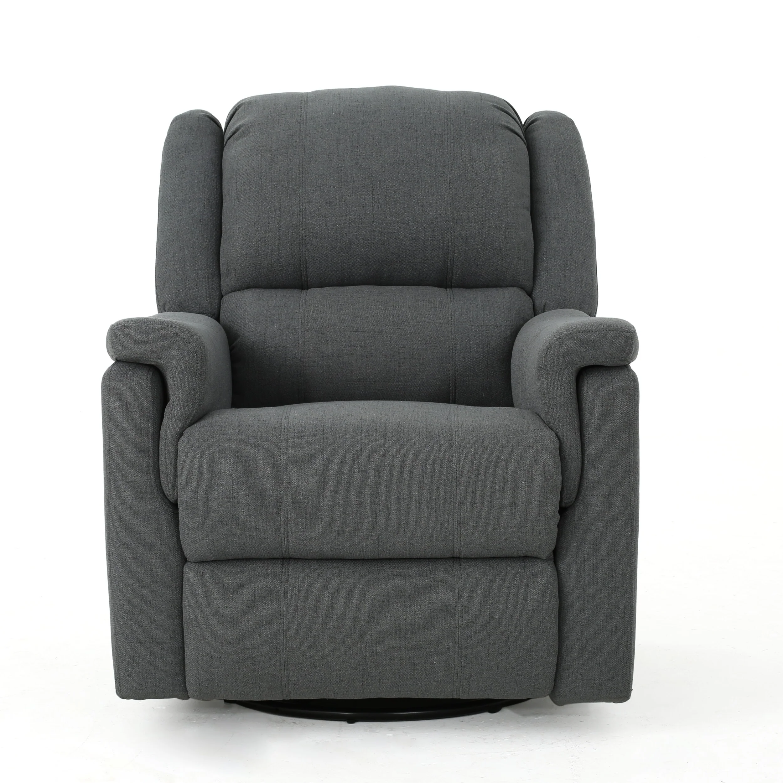 Roomfitters Fabric Glider Recliner with Swivel, Manual Reclining Chair