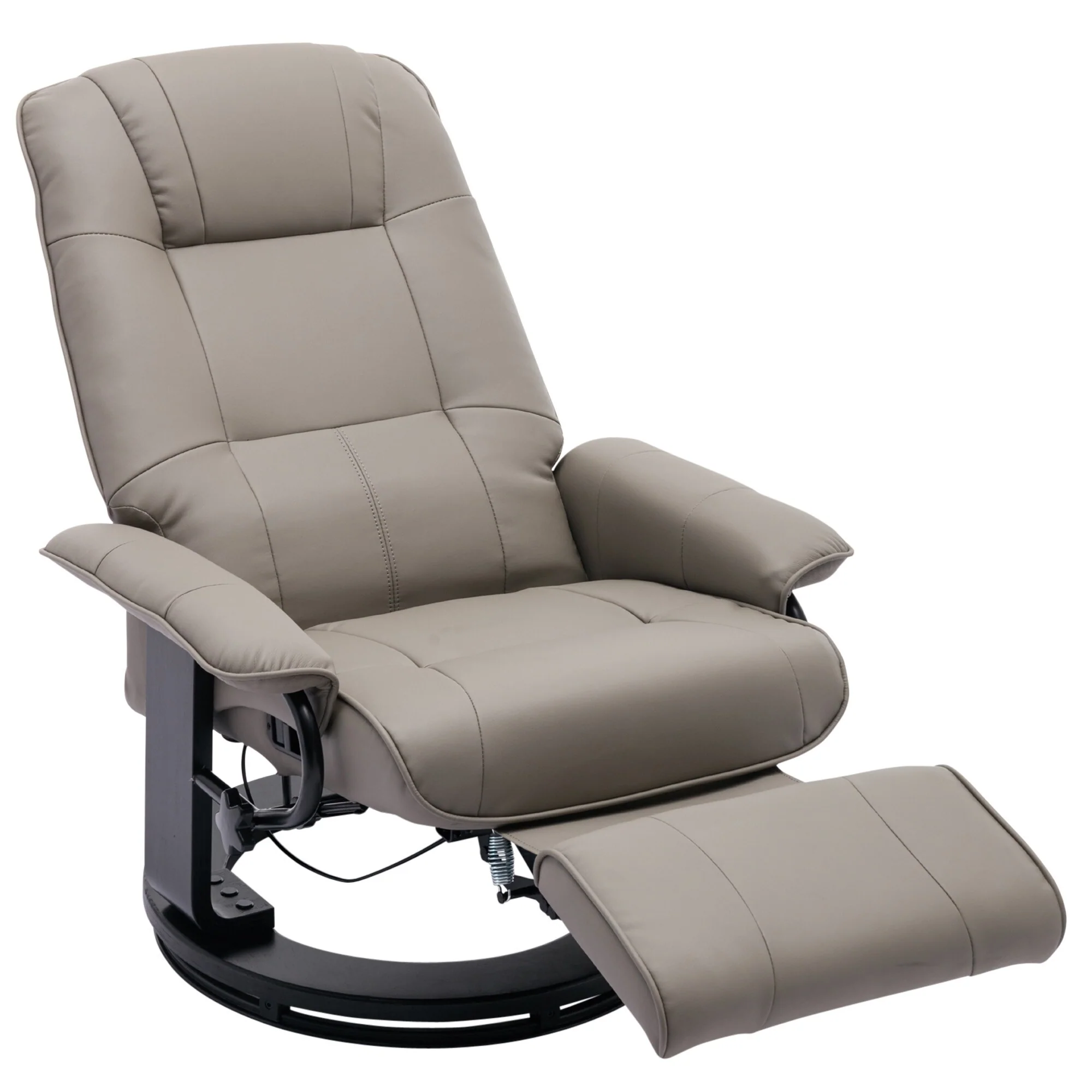 Faux Leather Manual Recliner Adjustable Swivel Lounge Chair With Footrest - 30.70 x 34.30 x 35.00