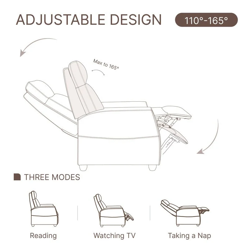 Andrea Recliner Chair with LED Lights, Heating  Massage