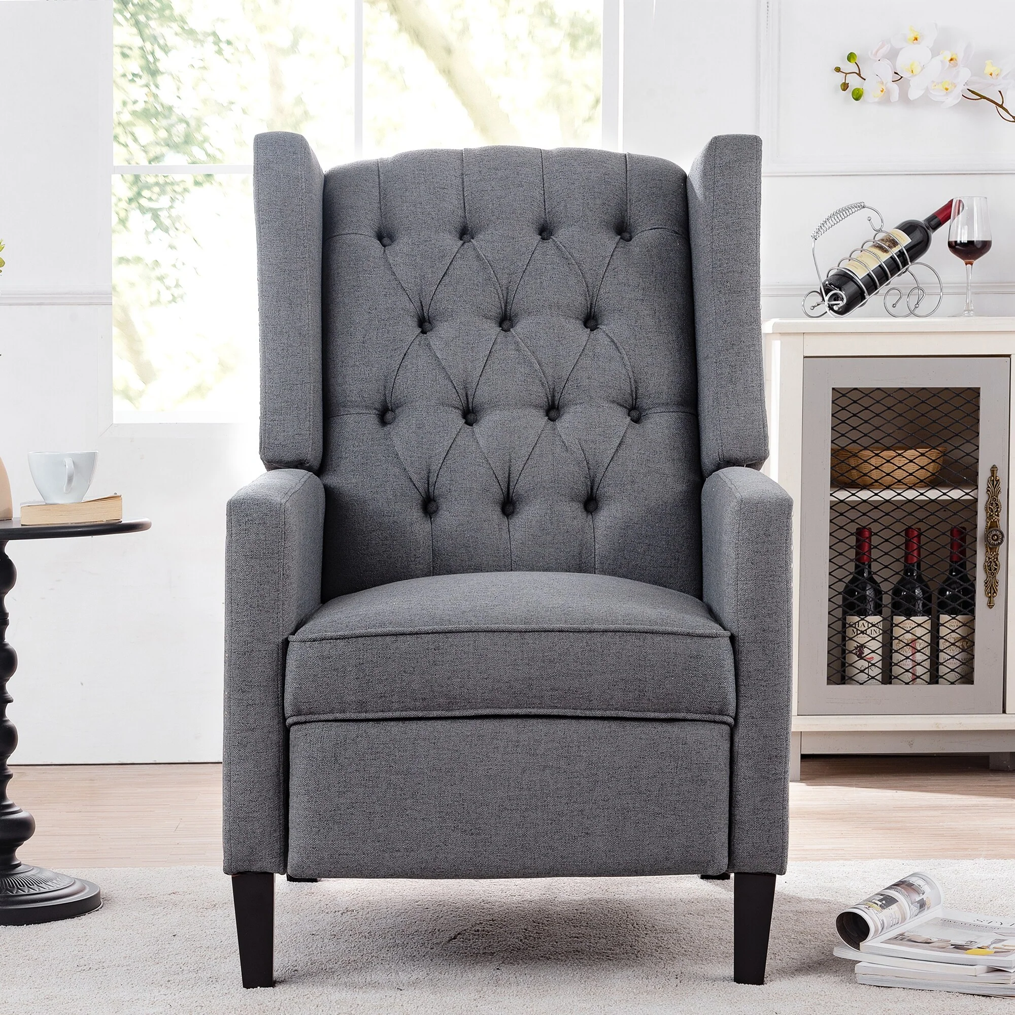 Wide Manual Wing Chair Recliner - 34.45 x 27.16 x 40.55