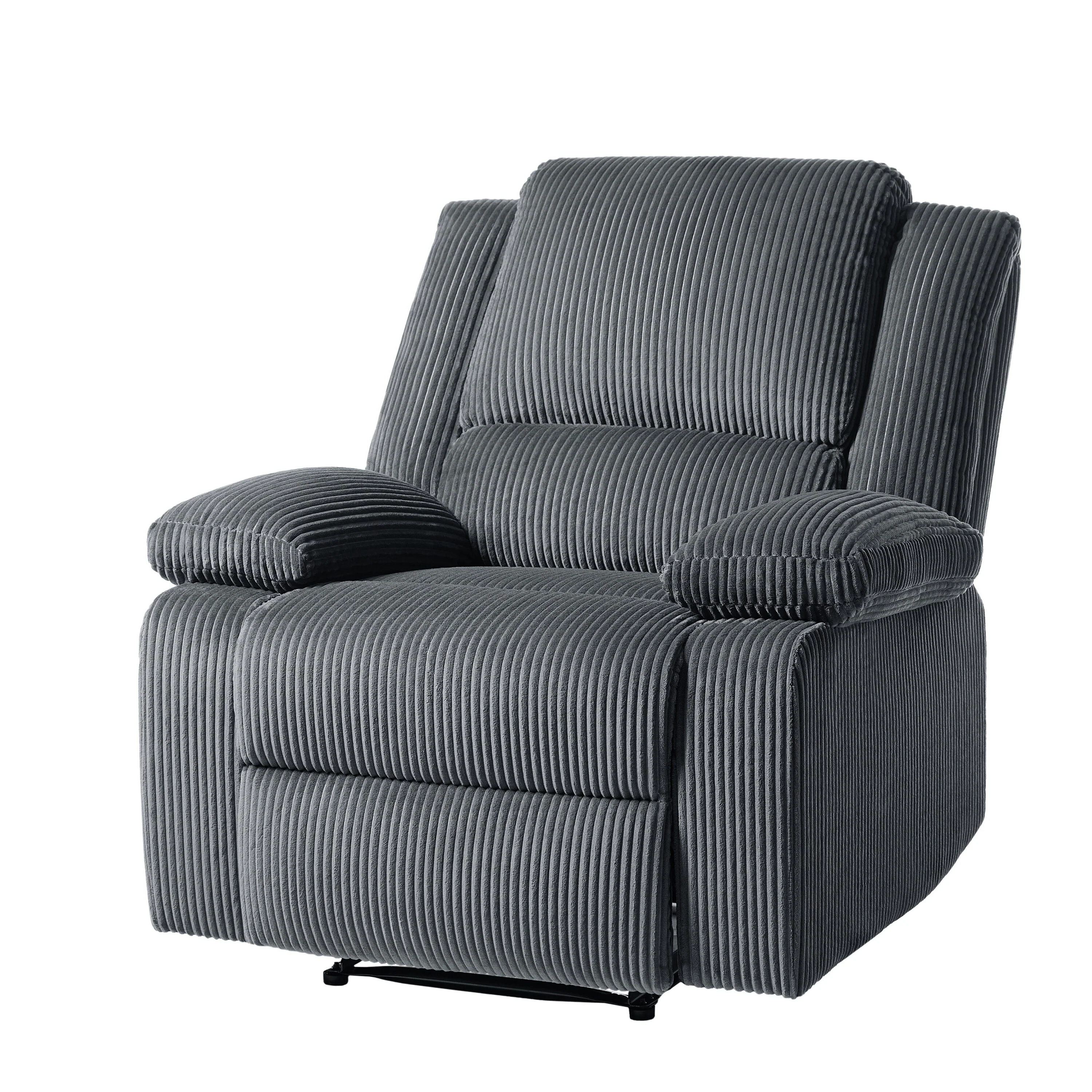 Vegan Leather Upholstered Push Back Manual Recliner Chair