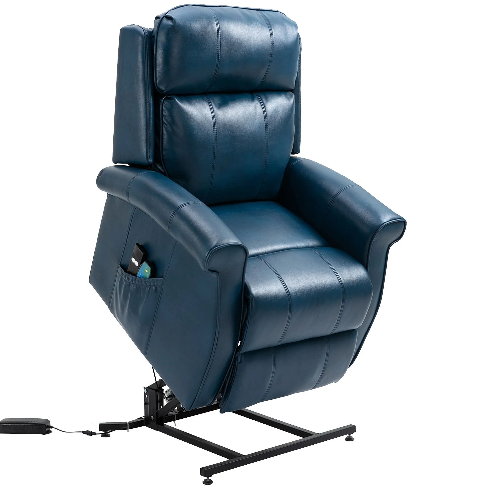 Clihome Faux Leather Elderly Power Lift Recliner Chair with Massage