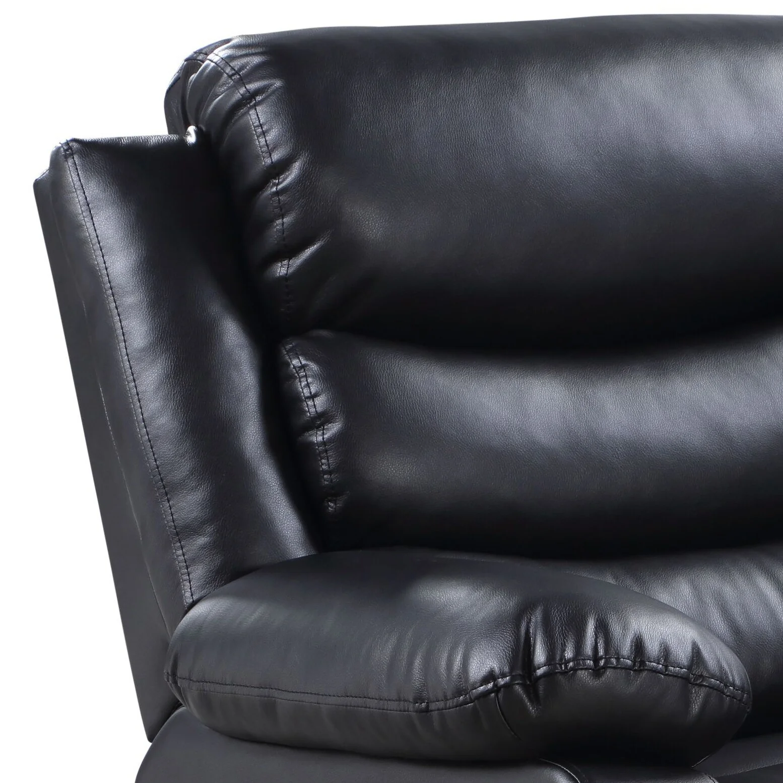 Black Synthetic Leather Power Motion Recliner