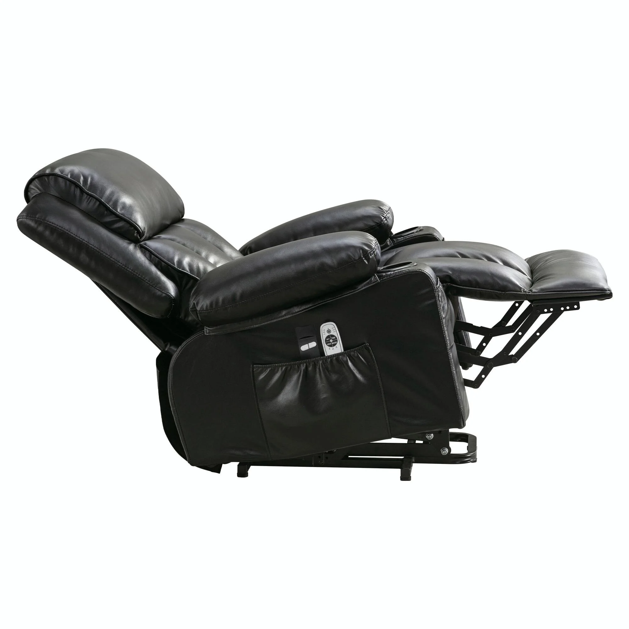 Power Electric Massage Lift Lounge Chair with Heating and Vibration Functions, Fleece Leather with USB