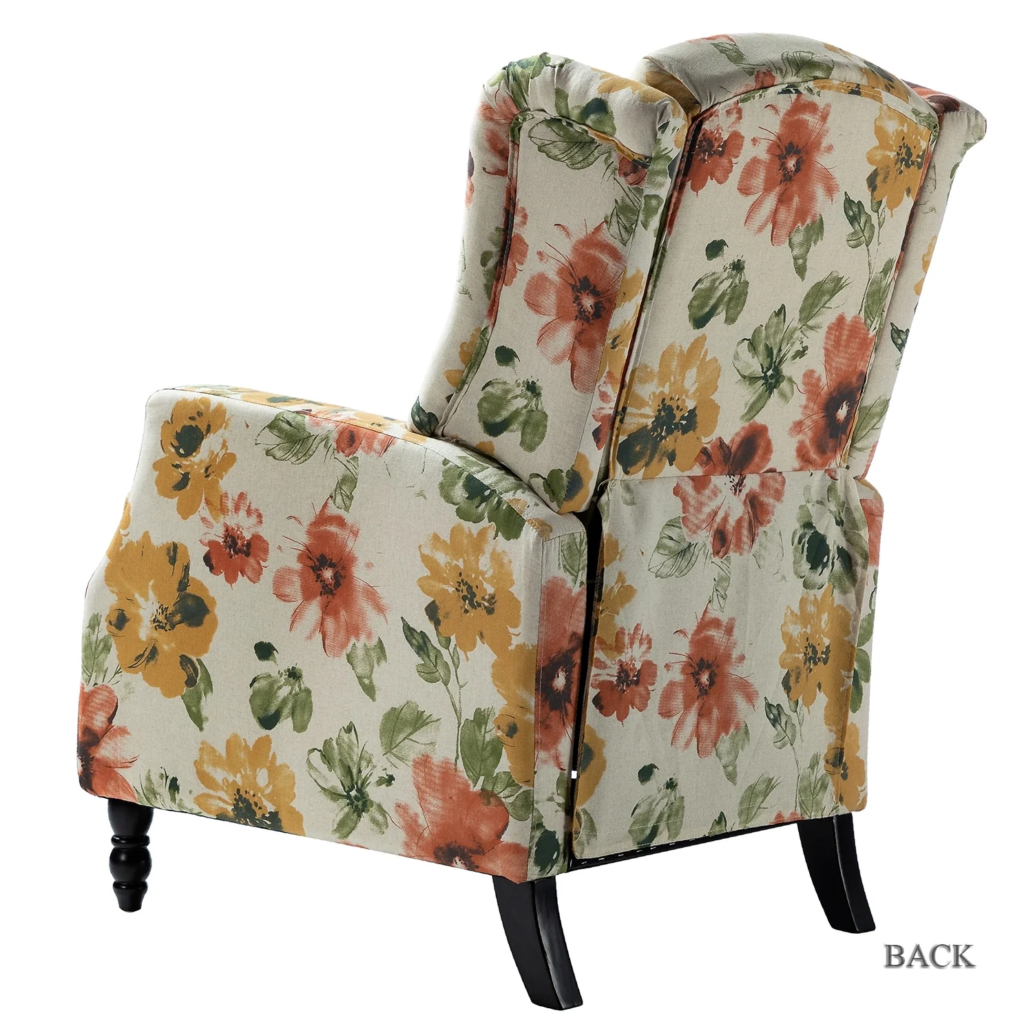 Damaris Mid-Century Modern Manual Pushback Recliner with Wingback Design by HULALA HOME