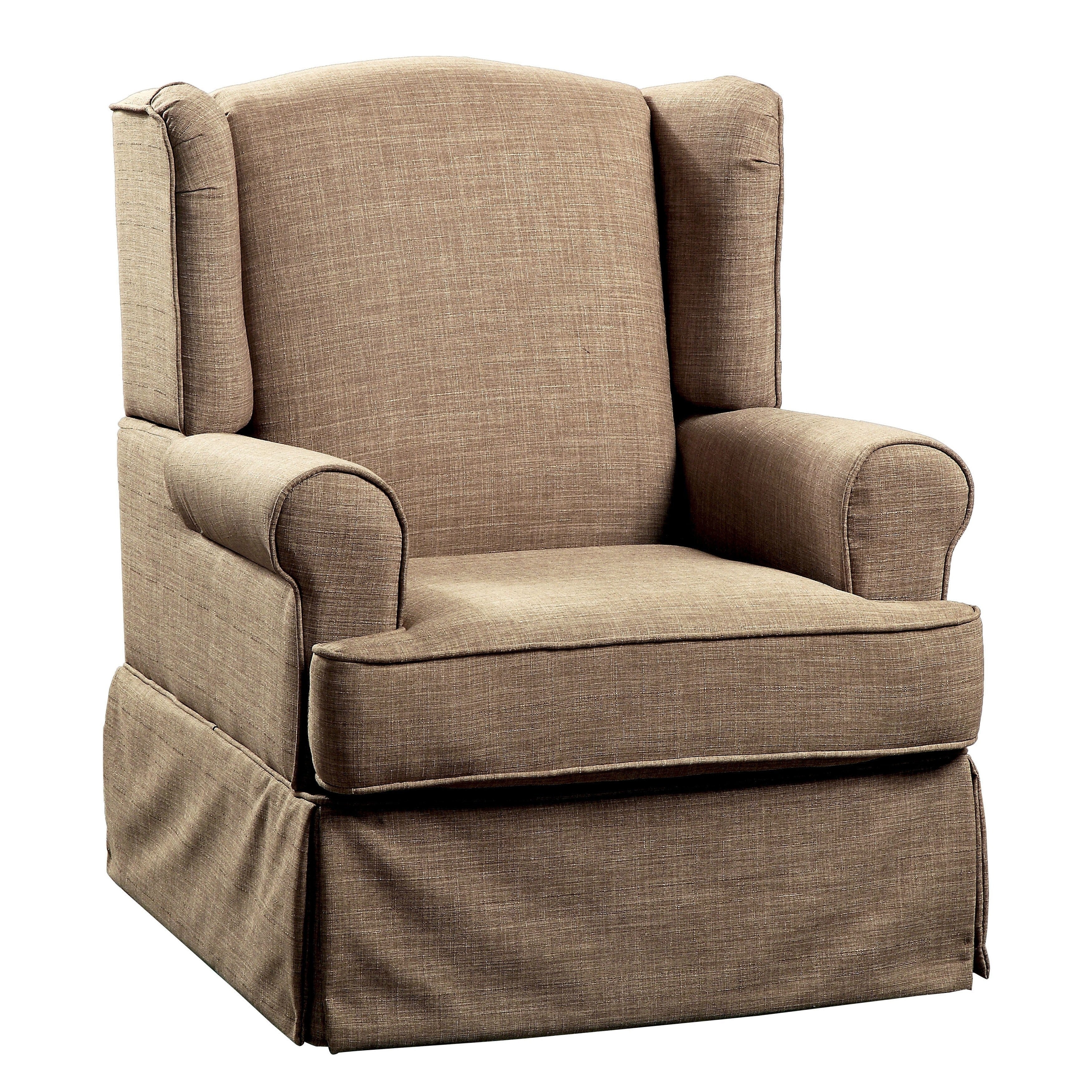 Keal Transitional Fabric Upholstered Skirted Glider Rocker Chair by Furniture of America