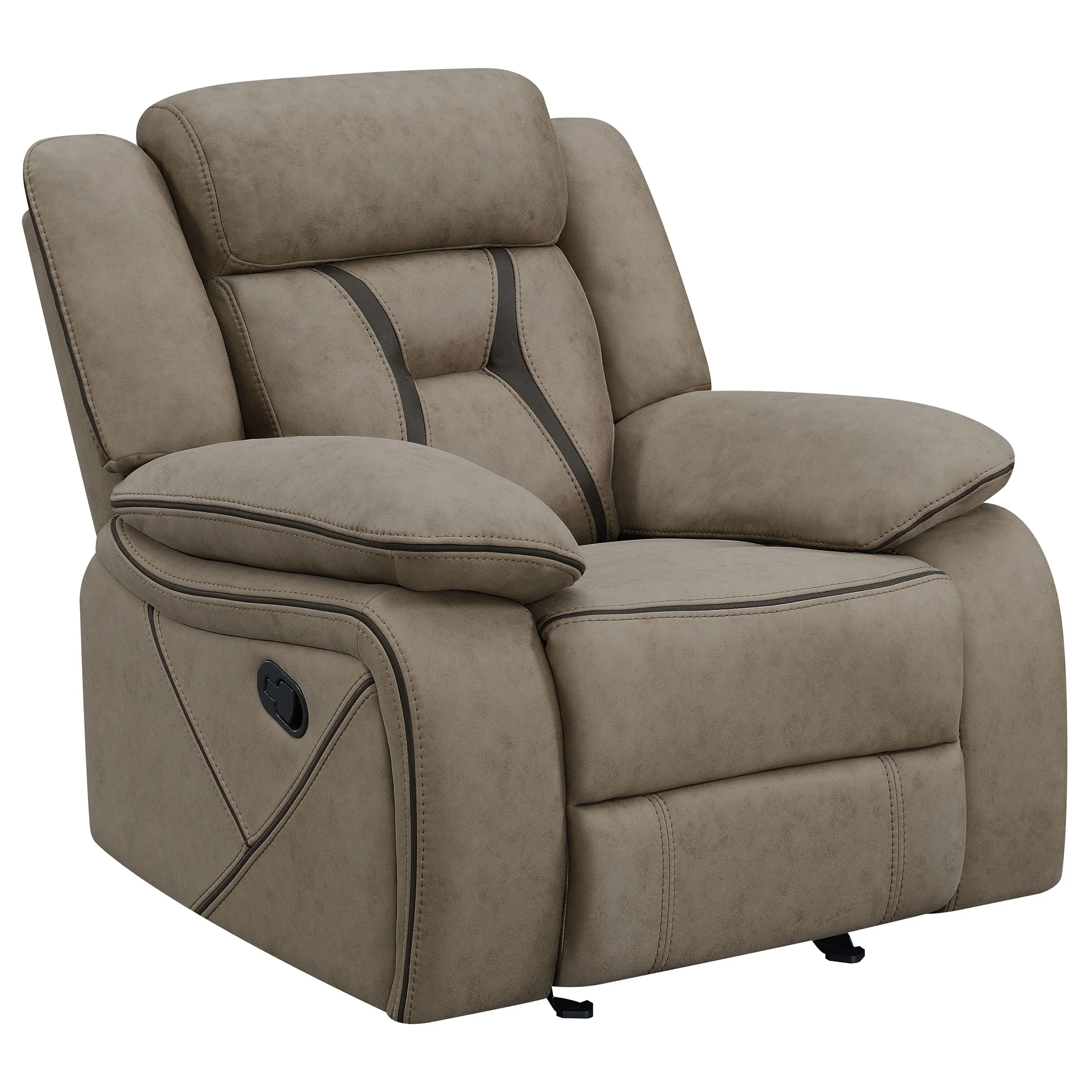 Higgins Overstuffed Upholstered Glider Recliner