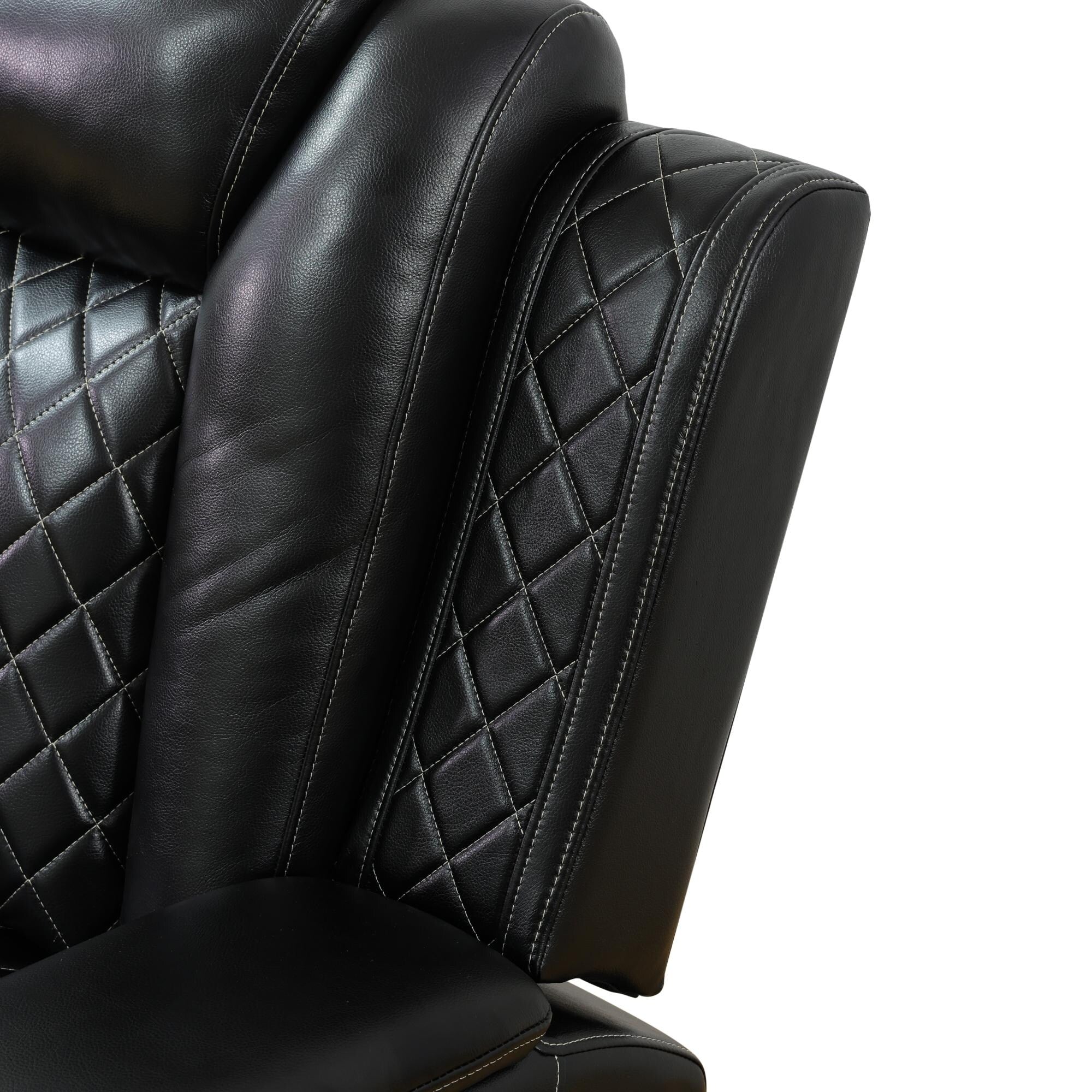 Modern Breathing Leather Recliner Chair with Ambient Lighting and USB-Powered LED