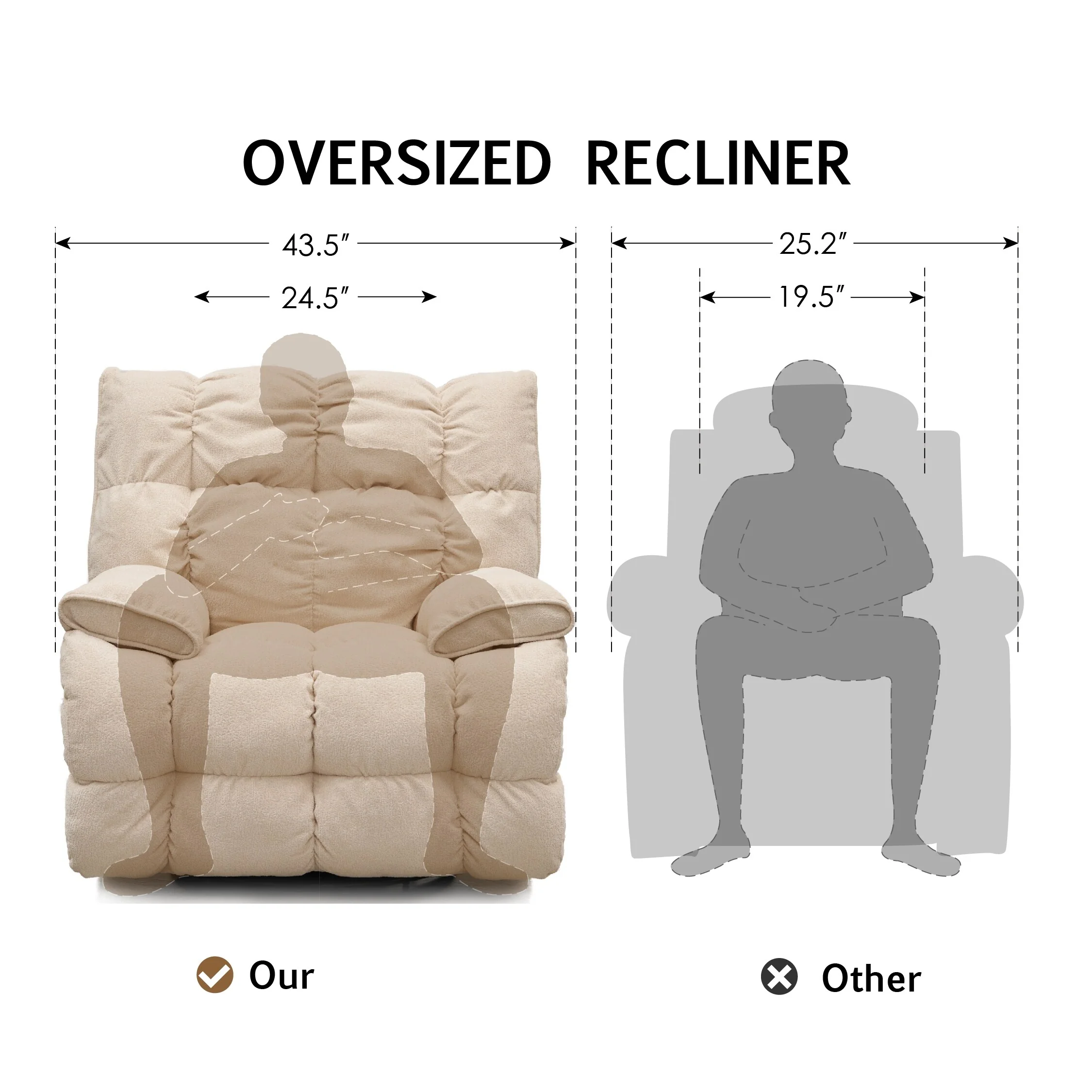 Fabric 360�� Swivel Electric Recliner Chair with Glide Motion