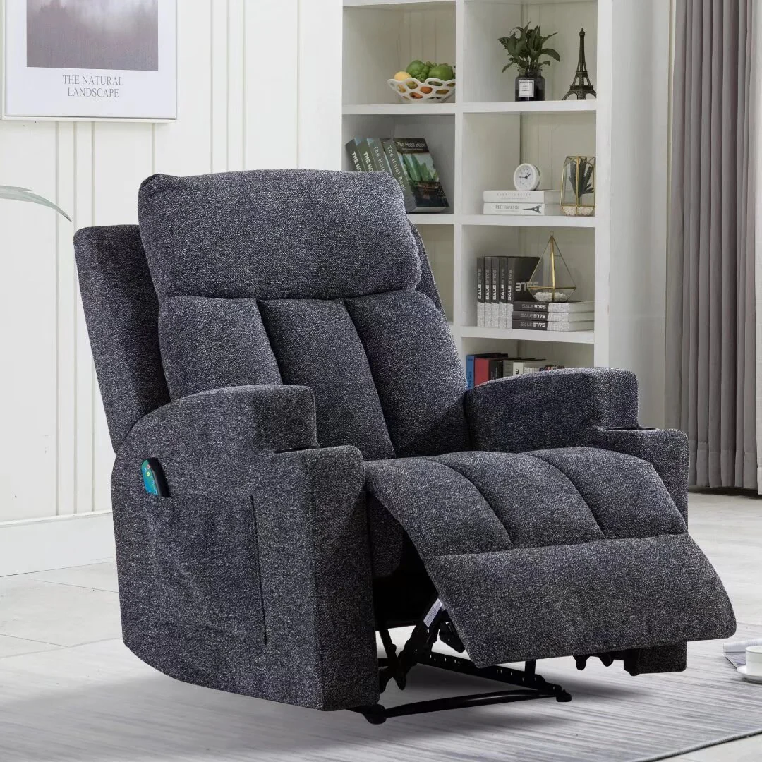 Massage Recliner and Manual Singles Sofa with Remote control