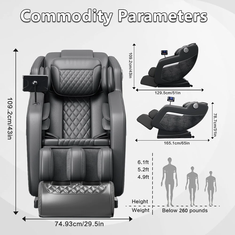 Zero Gravity Massage Recliner Chair with Full Body Massage, Heating, and Built-in Bluetooth Audio