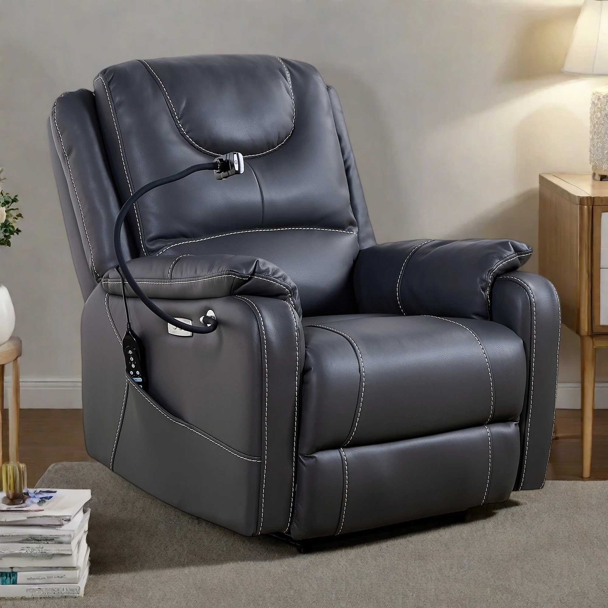 Power Recliner Chair with Zero Gravity, Massage and Heat, USB Port, and Phone Holder