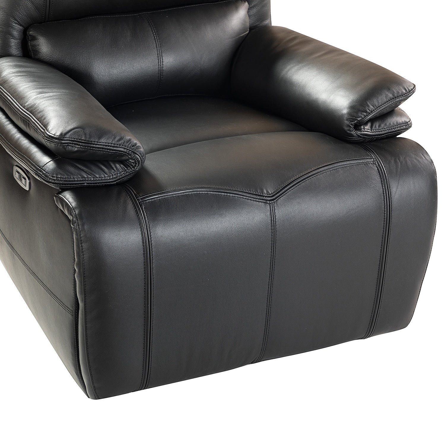 Clara Genuine Leather Power Recliner with Cushion Padded, Set of 2