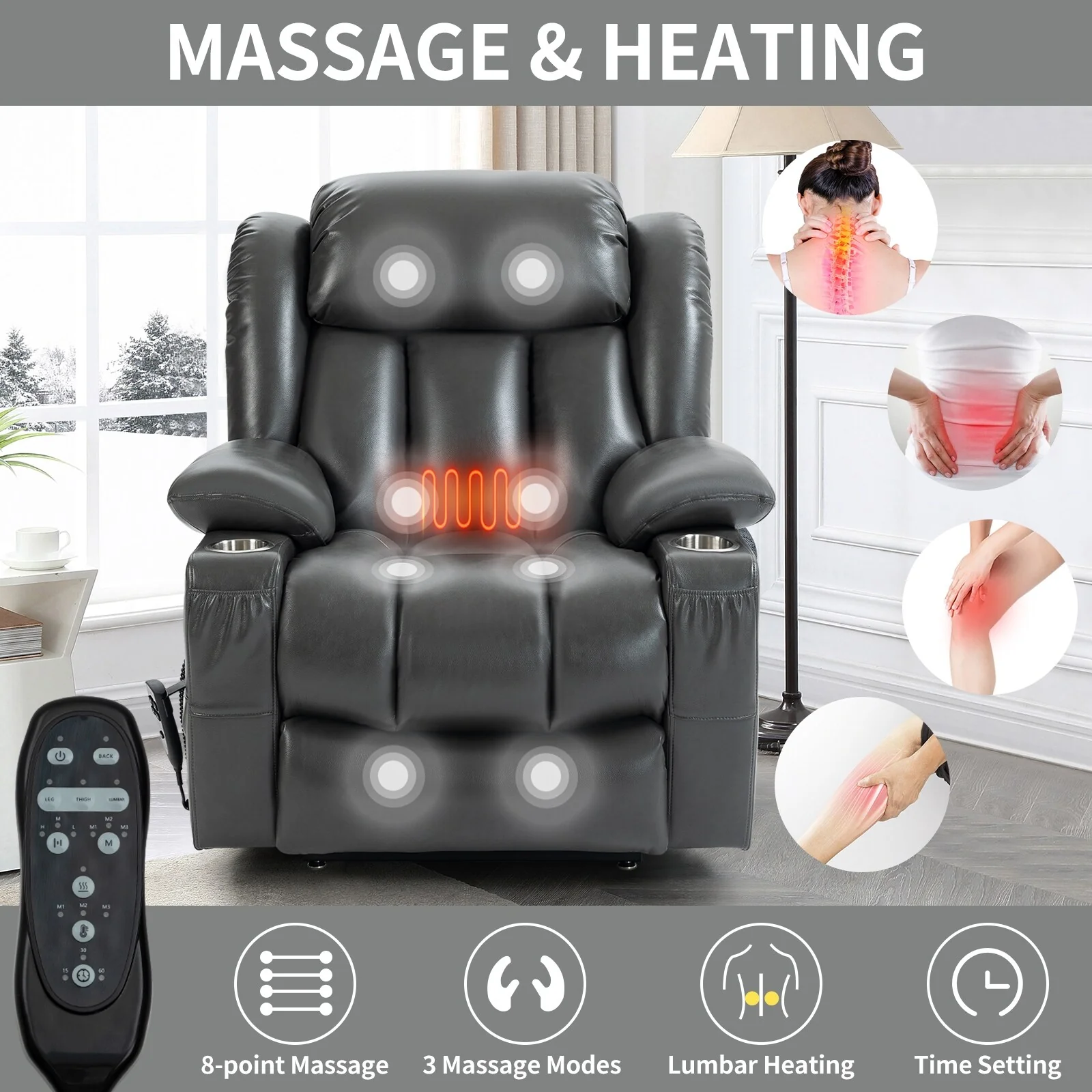 Leatheraire Power Lift Recliner Chair