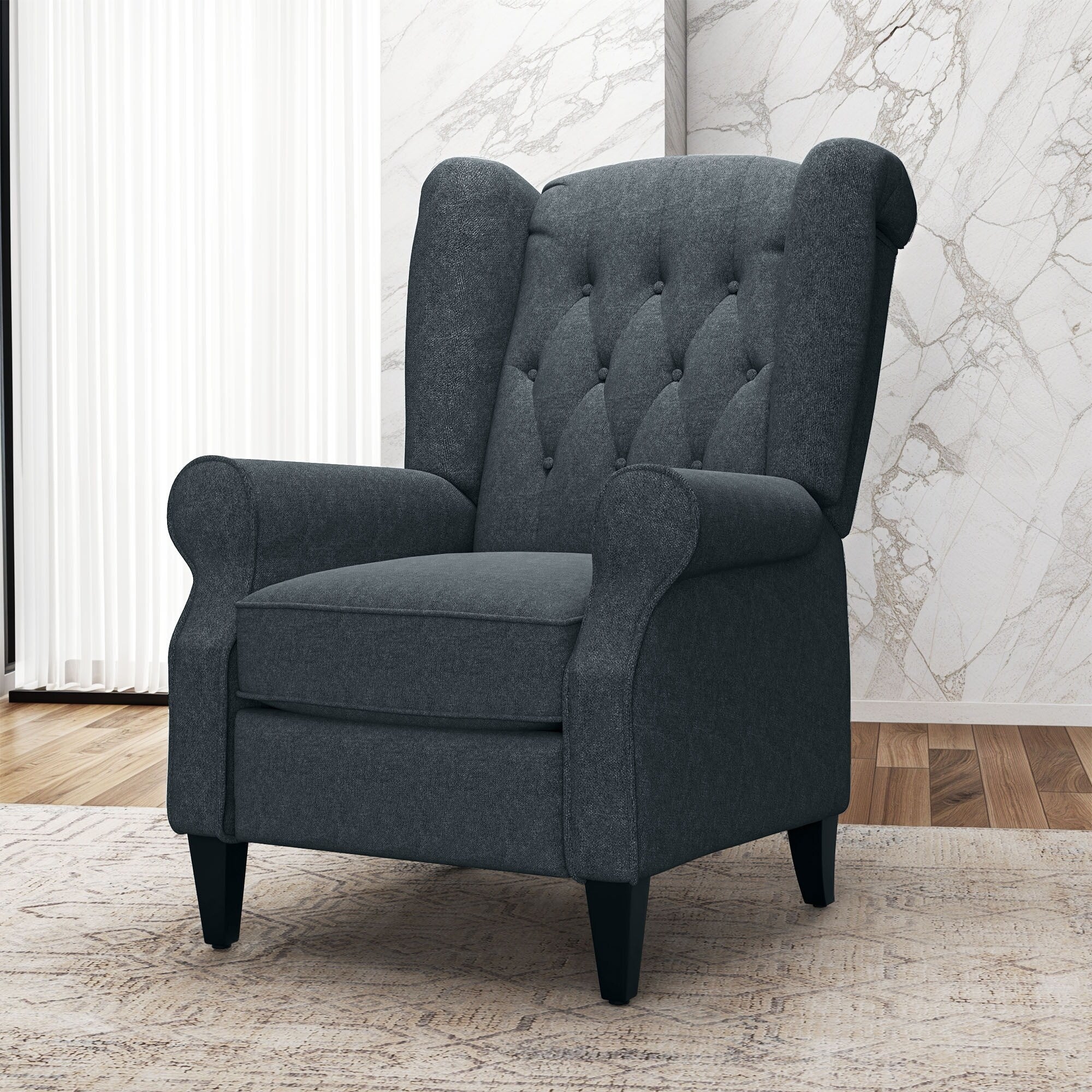 Modern Fabric Recliner Chair Push Back Sofa Chair