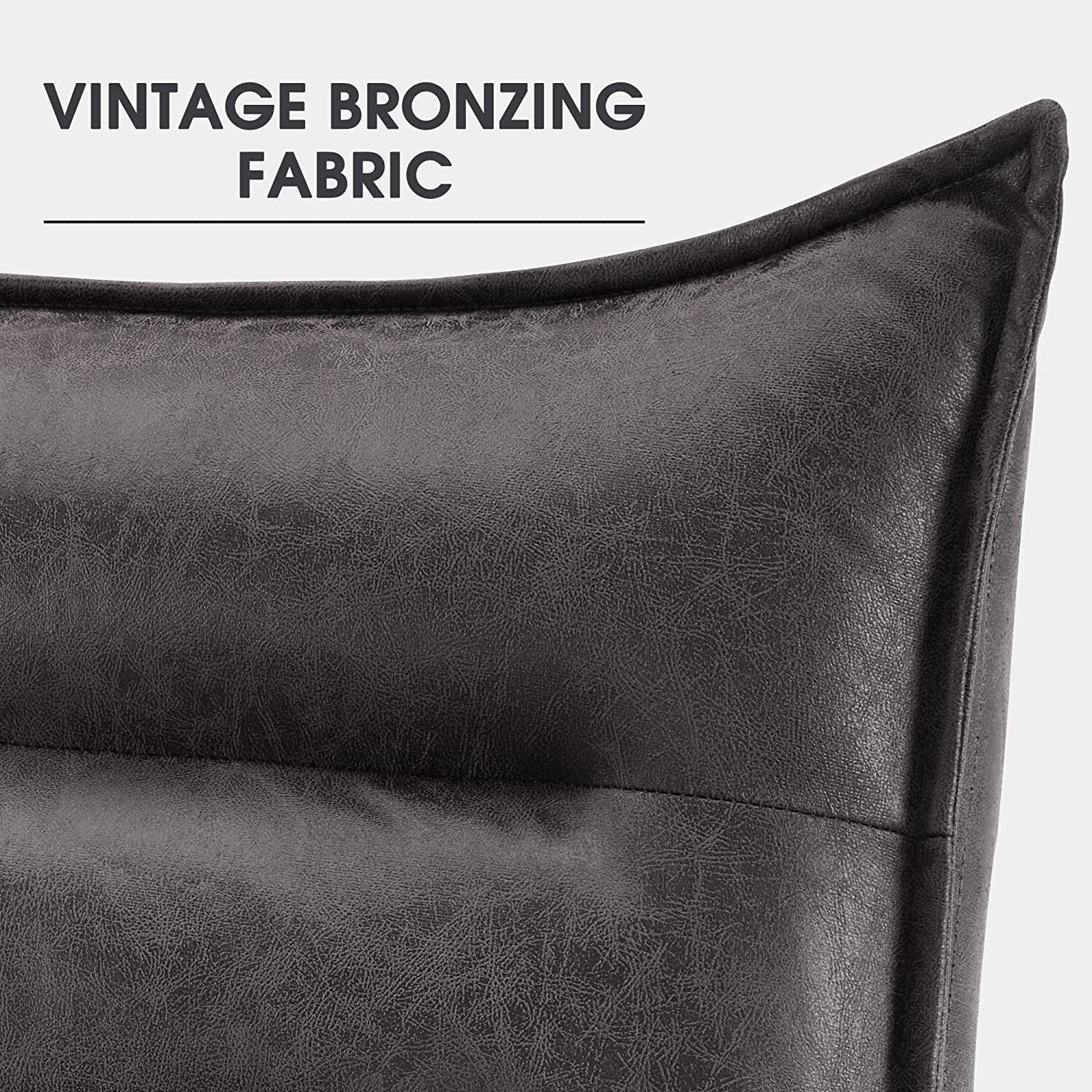 MCombo Modern Chair with Ottoman, Bronzing Fabric Upholstered Leisure Chairs