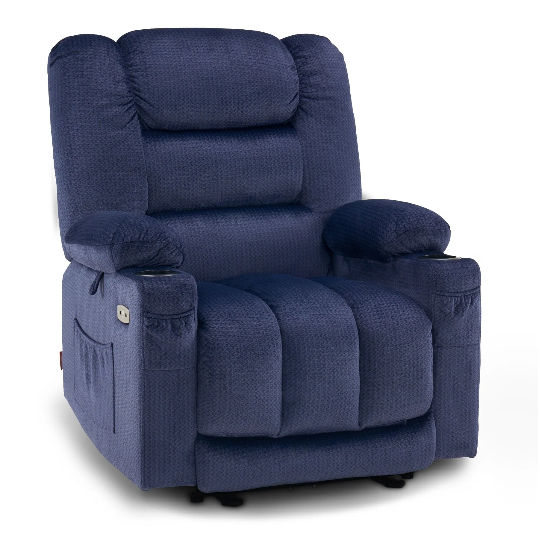 MCombo Electric Power Recliner Chair with Heat and Massage, Fabric 6079/PR670