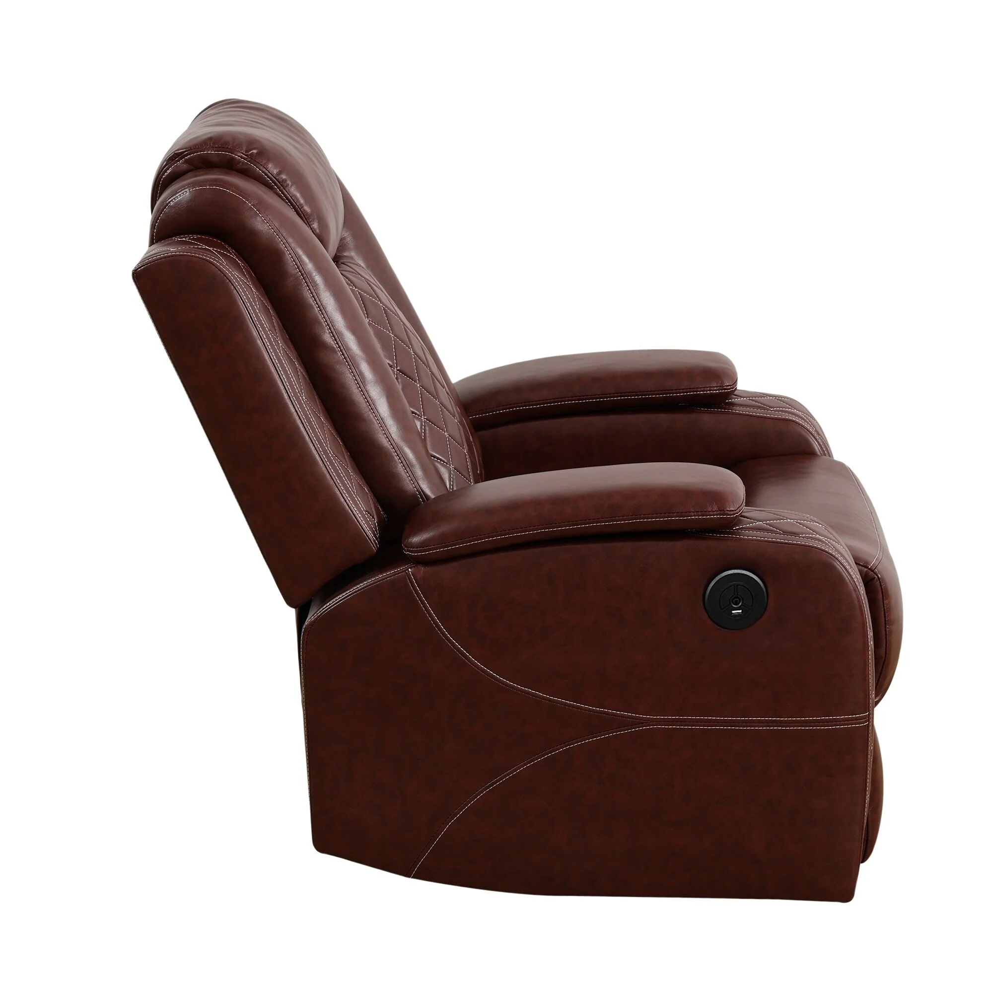 Modern Breathing Leather Recliner Chair with Ambient Lighting and USB-Powered LED