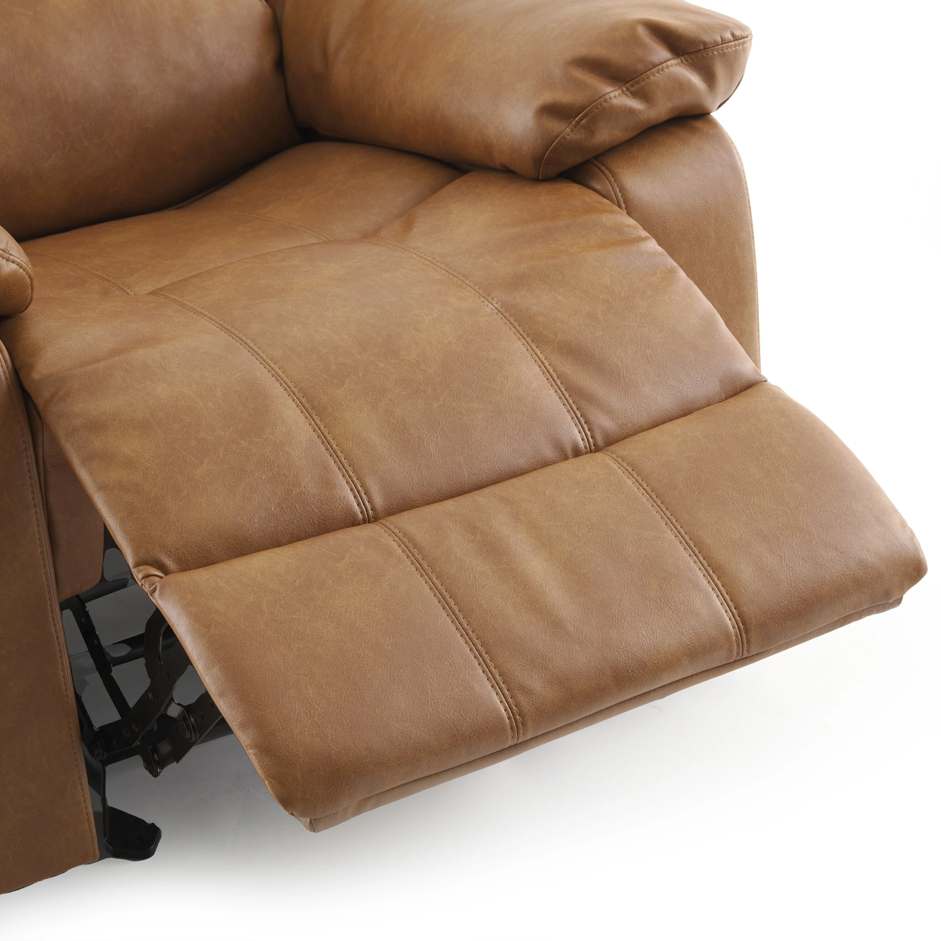 Leather Gel Glider Recliner with Sturdy Wood Frame  Heavy Duty Steel Mechanism