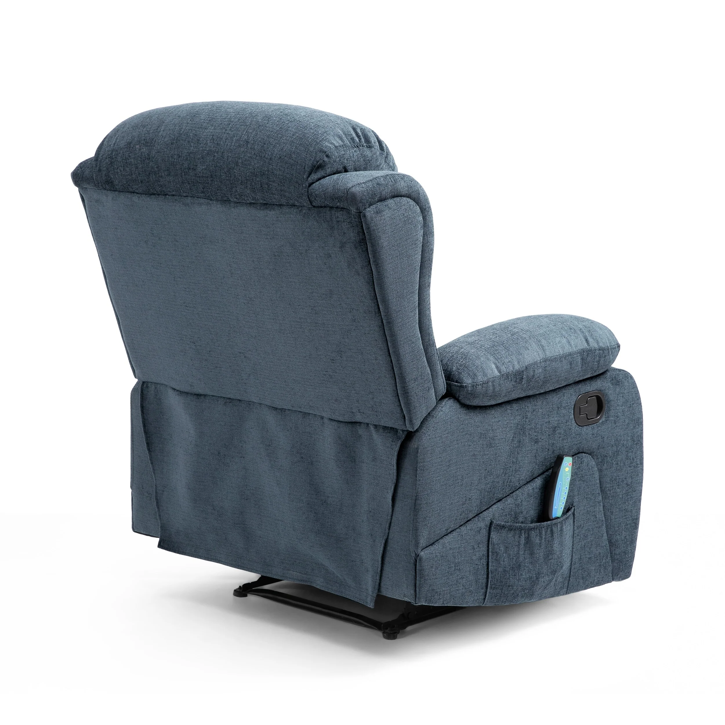 Grey Massage Recliner with Heating & 5 Modes, Tufted Design, Manual Reclining Function, Remote Control, Side Pocket