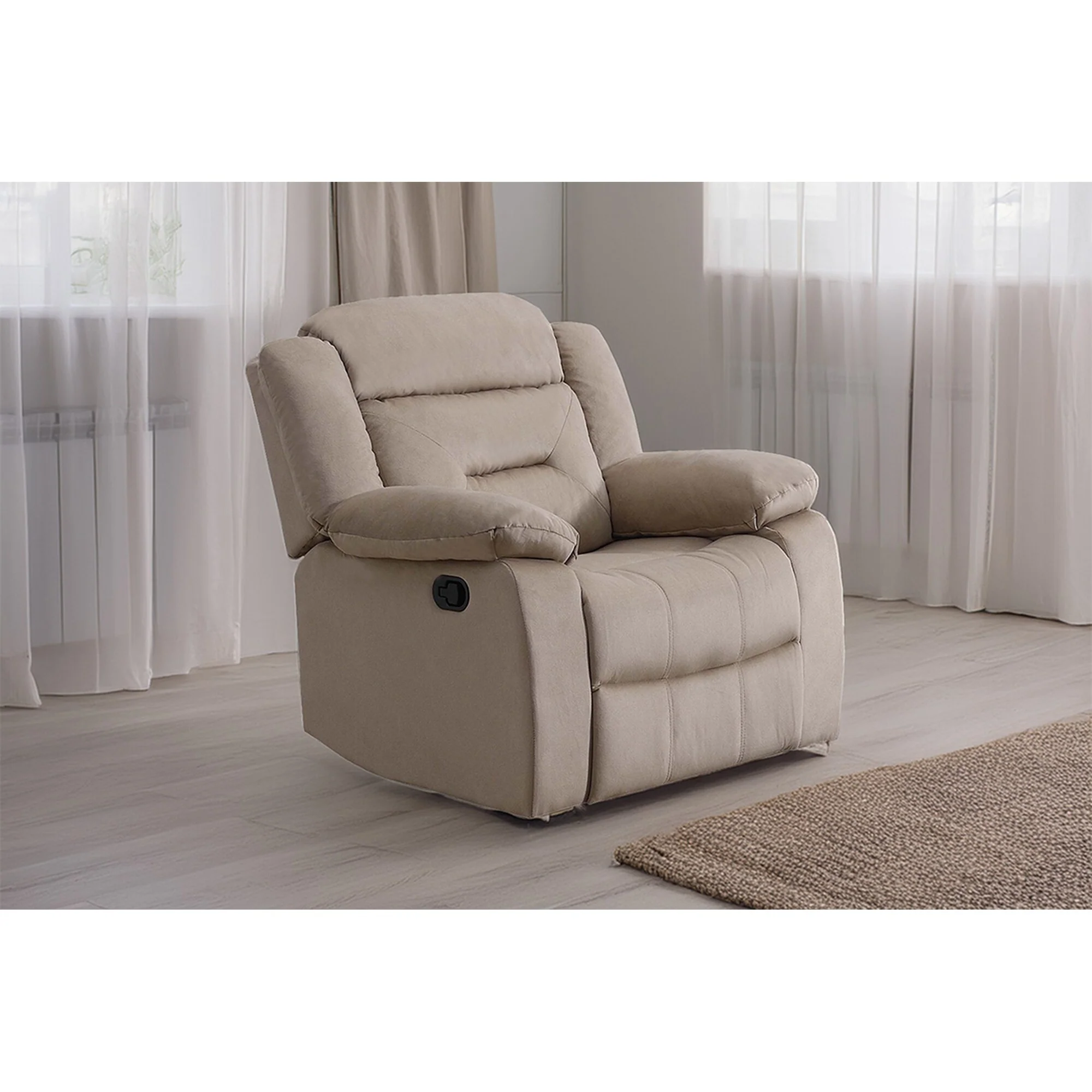 Luxurious Velvet Single Recliner with Plush Arm Pillows and Cushioned Headrest for Ultimate Relaxation