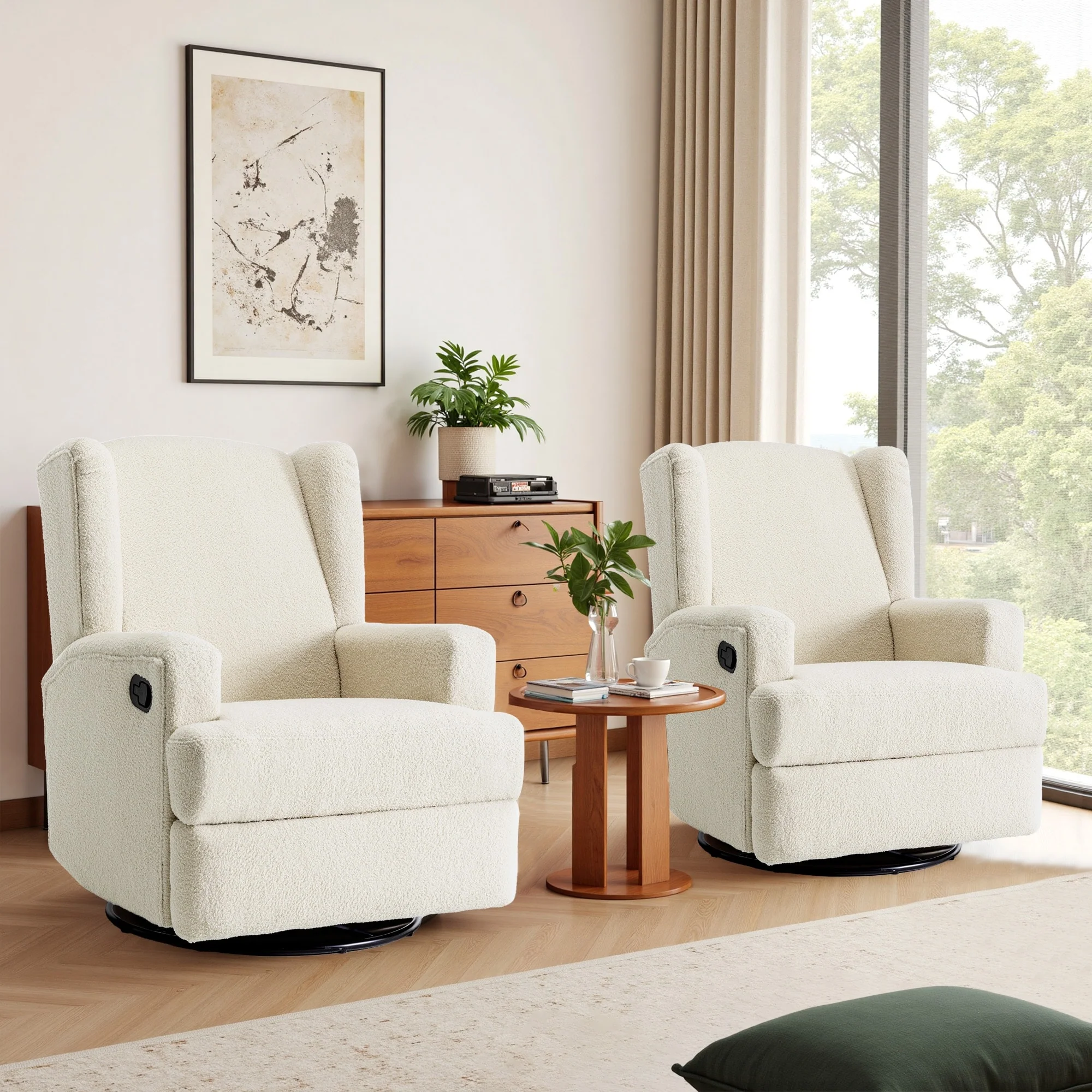 Swivel Glider Rocker Nursery Recliner Chair set of 2