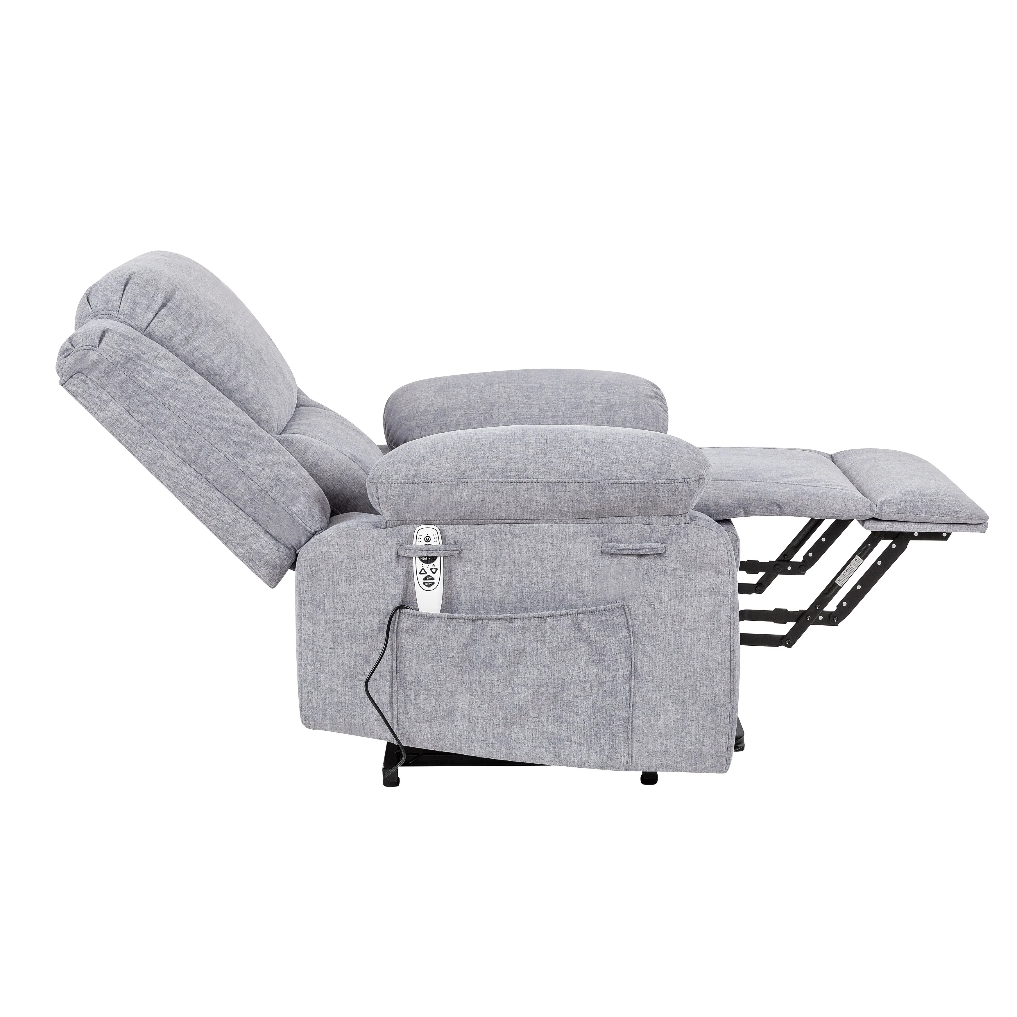 Reclining Lift Chair with Massage, Heating & Remote Control Pockets