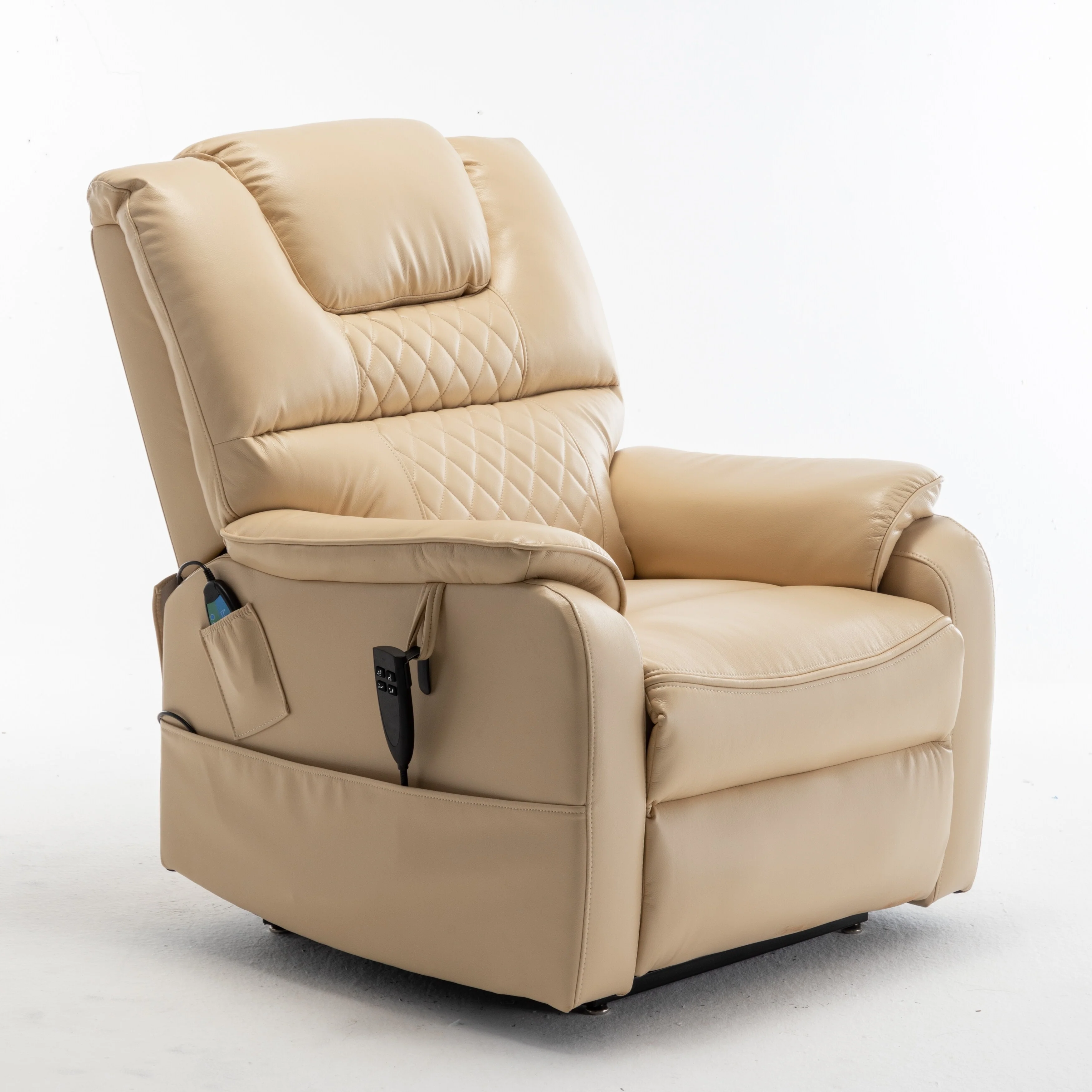 PU Recliner Chair with 180�� Infinite Position Adjustment, Remote Control and Tool-Free Assembly