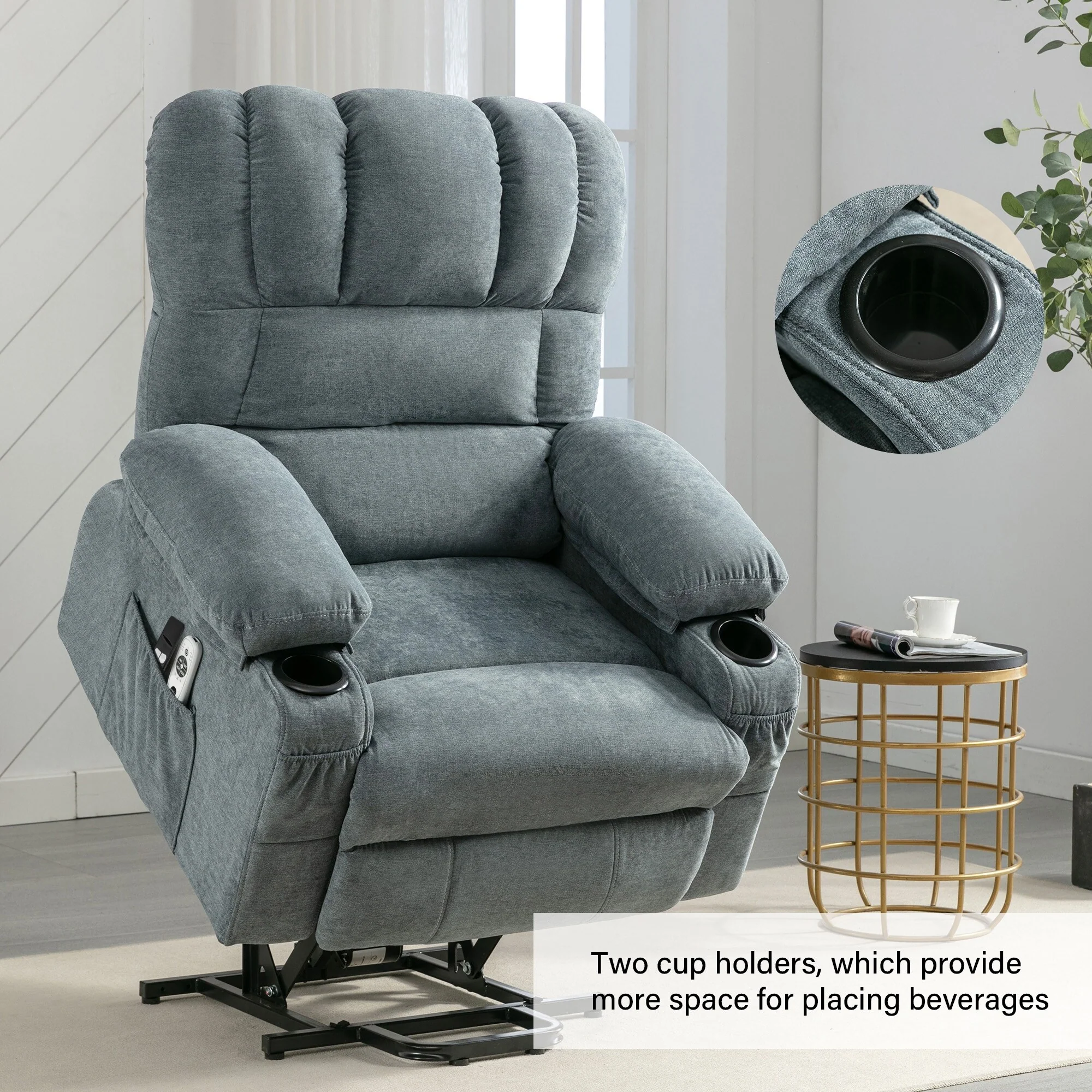 Power Electric Massage Lift Lounge Chair with Heating and Vibration, USB