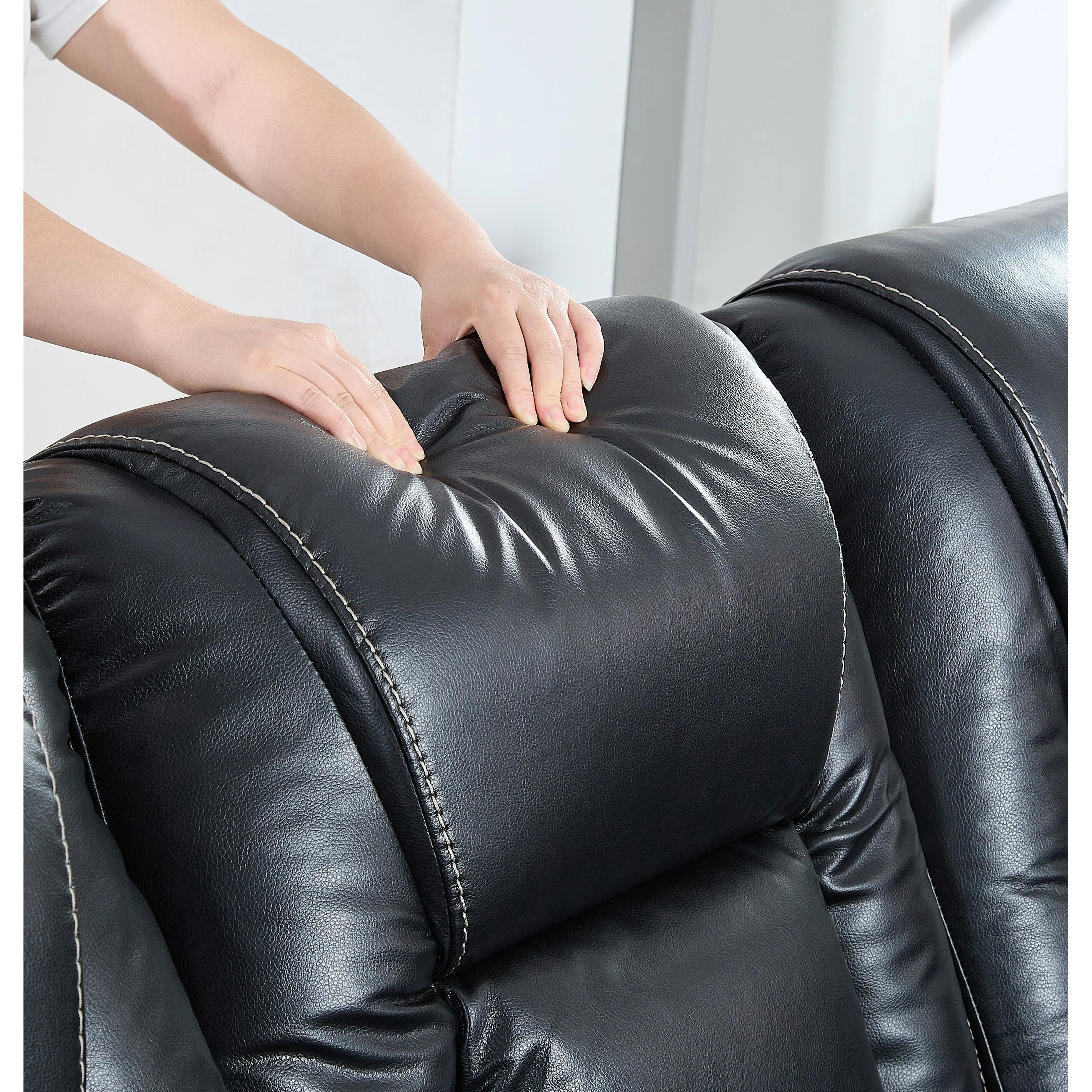 3-PC Bonded Leather Reclining Sofa Loveseat and Chair Living Room Set