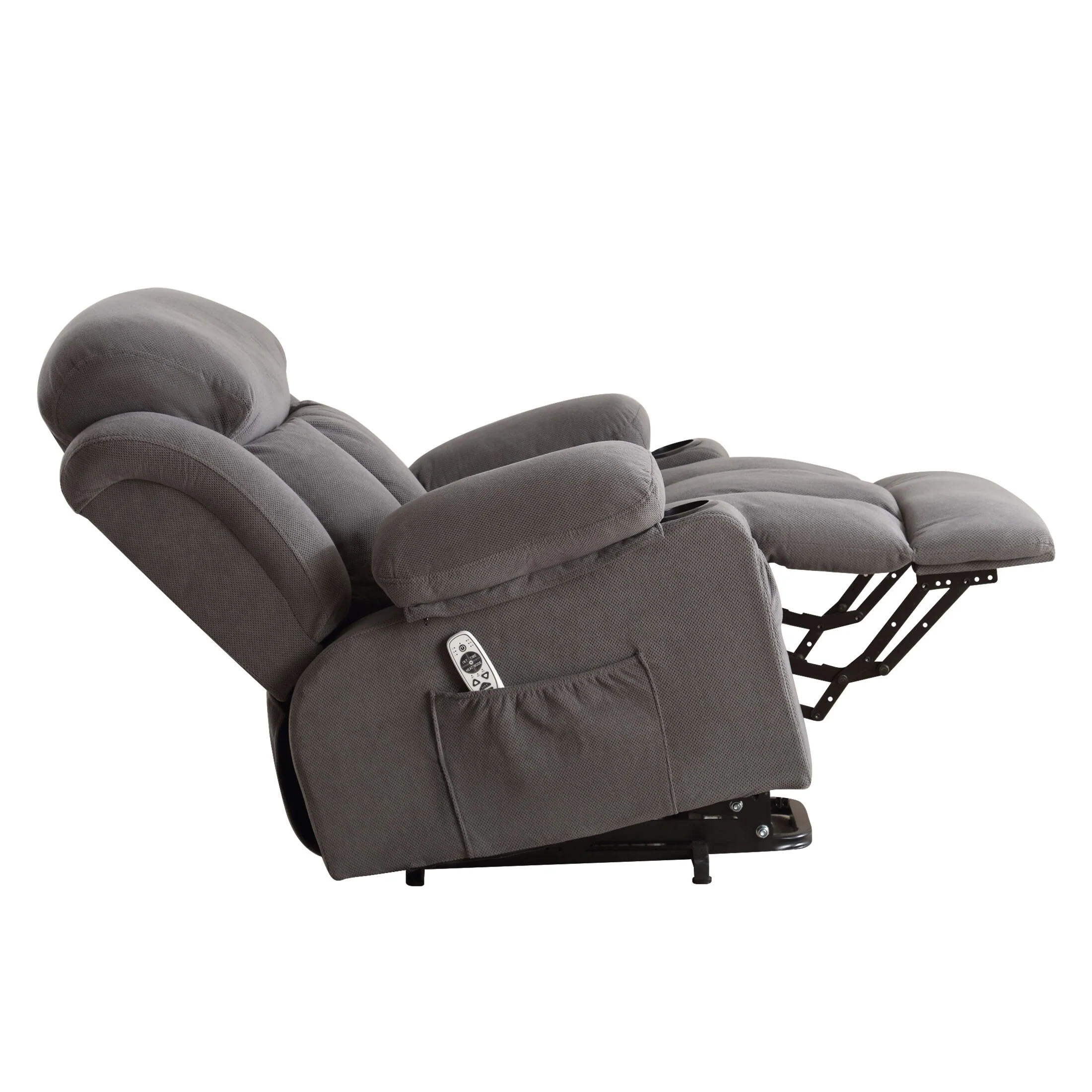 Beige Electric Recliner with Heat, Massage, USB, and Remote Control