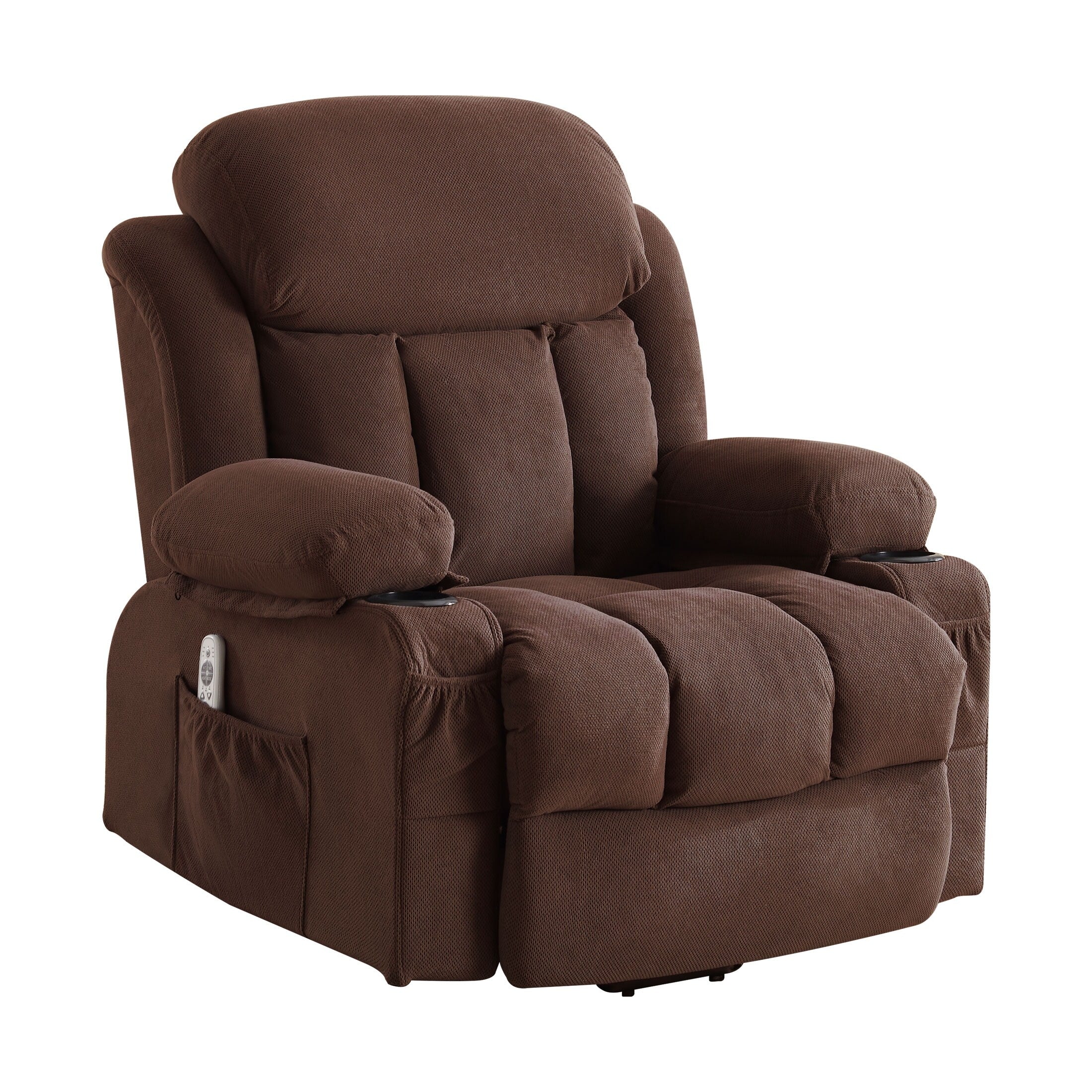 Beige Electric Recliner with Heat, Massage, USB, and Remote Control