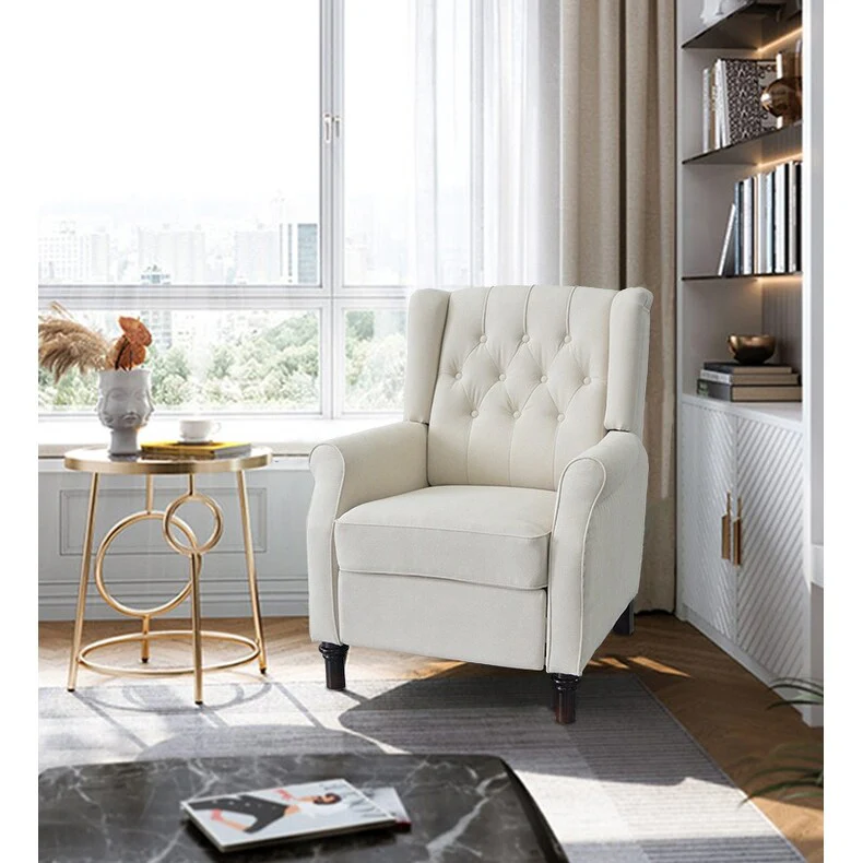 PU Push?Back Recliner Sofa Chair with Cushion & Ergonomic Design