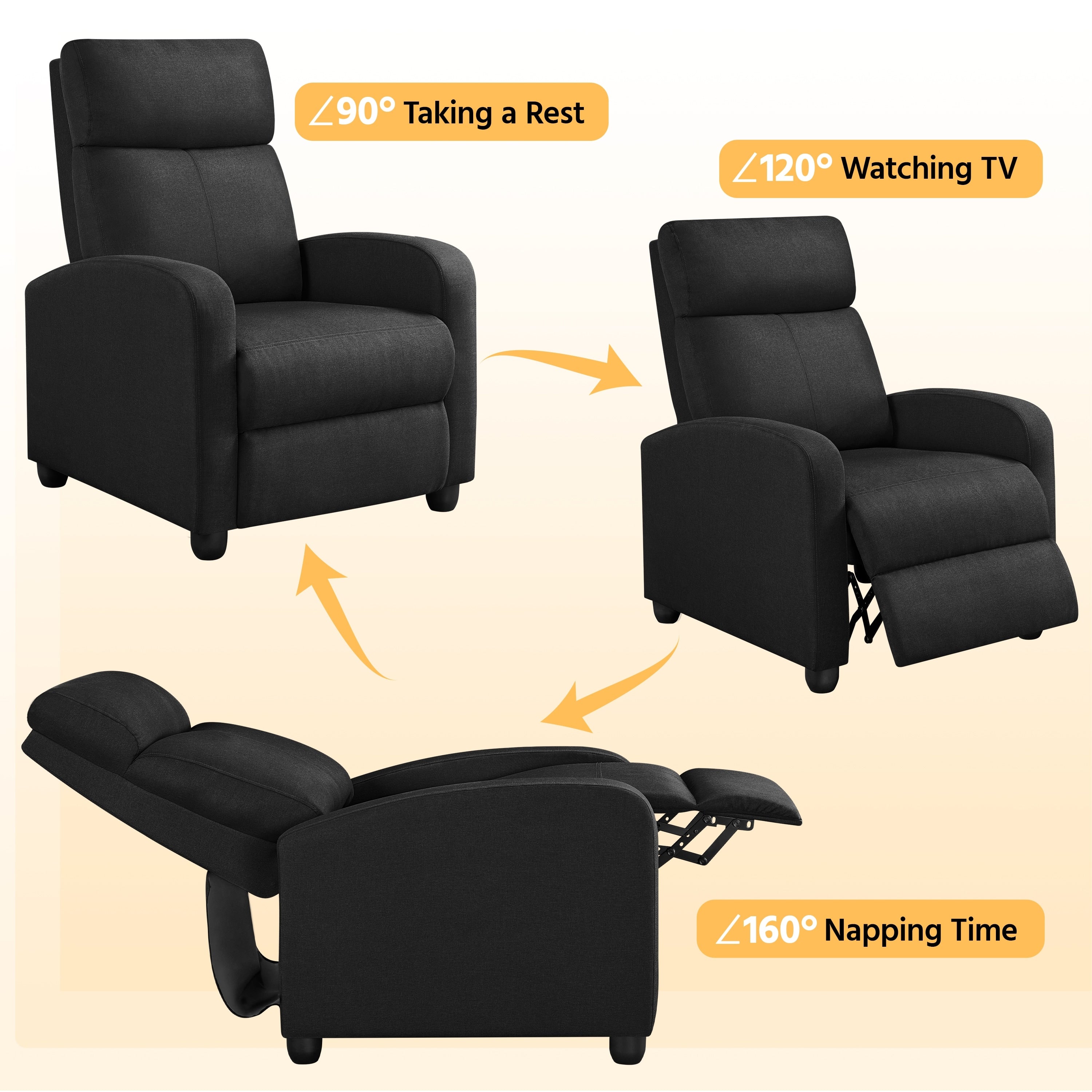 Yaheetech Modern Fabric Recliner Chair