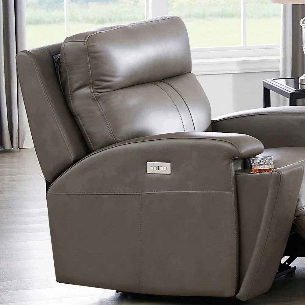 Hydeline Venice Zero Gravity Power Recline and Headrest Top Grain Leather Recliner with Cup Holder