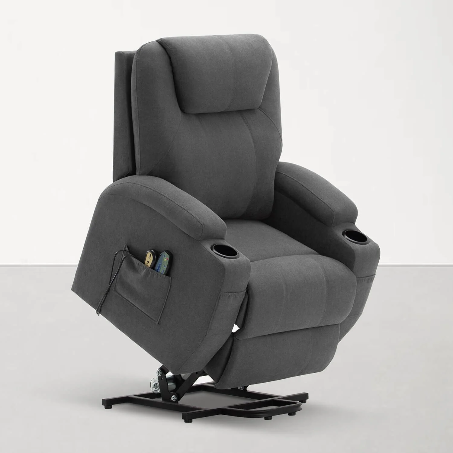 Furniwell Power Lift Fabric Recliner for Elderly with Massage and Heat