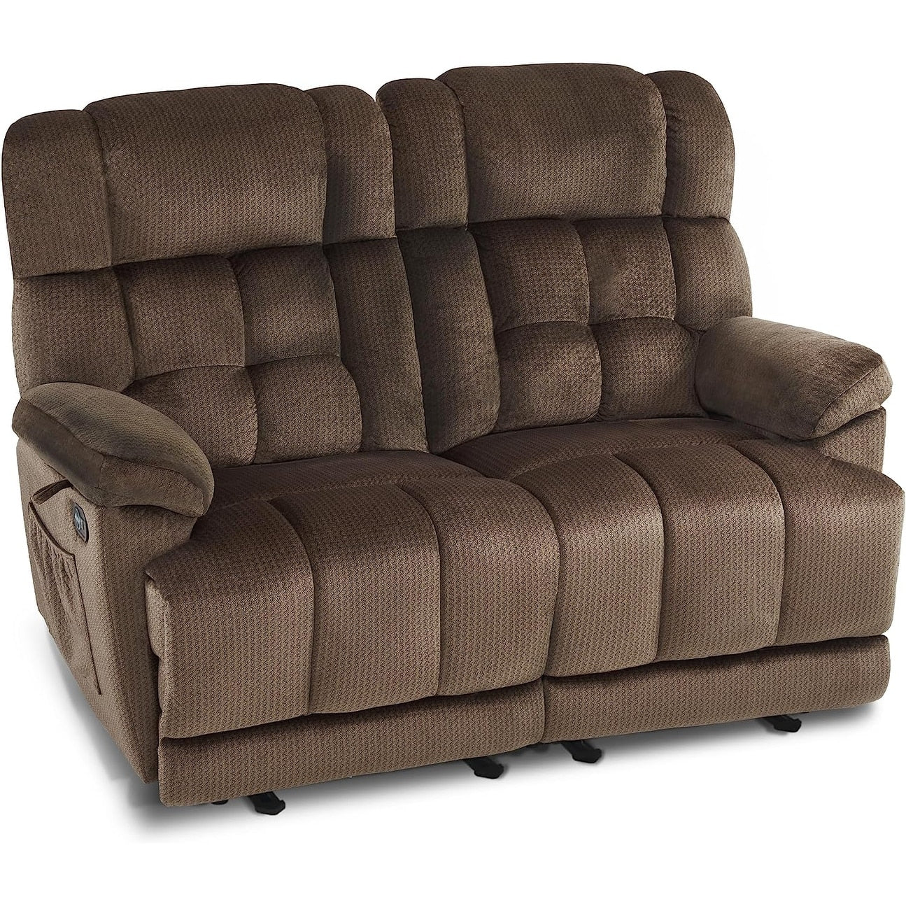 MCombo Electric Power Reclining Loveseat Sofa with Heat and Massage, Fabric 6237