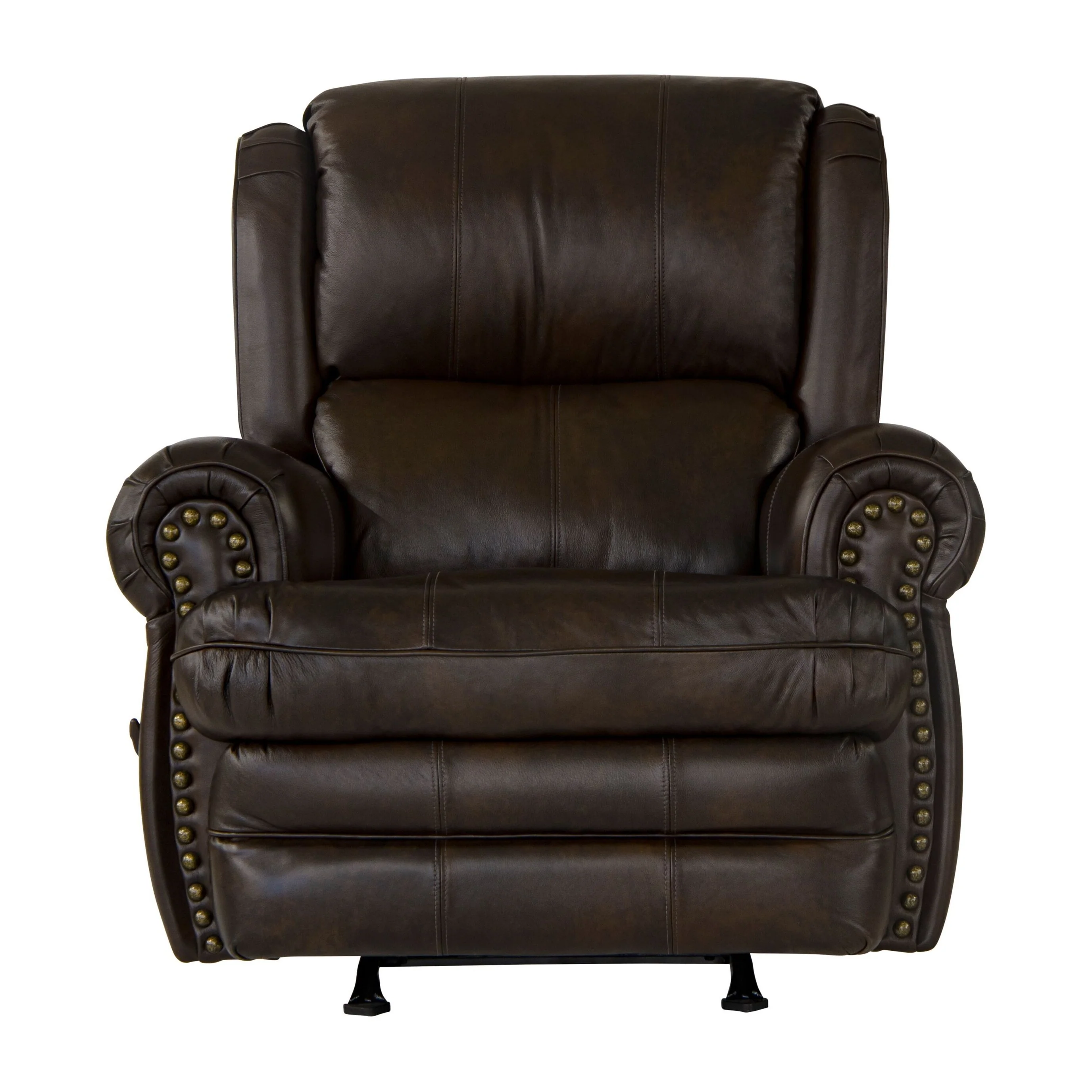 Skelt Italian Leather Rocker Recliner, Chocolate