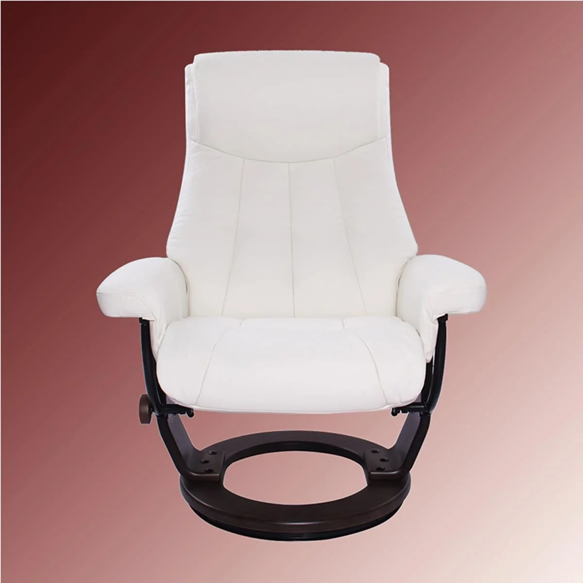 Leather Swivel Recliner with Matching Ottoman