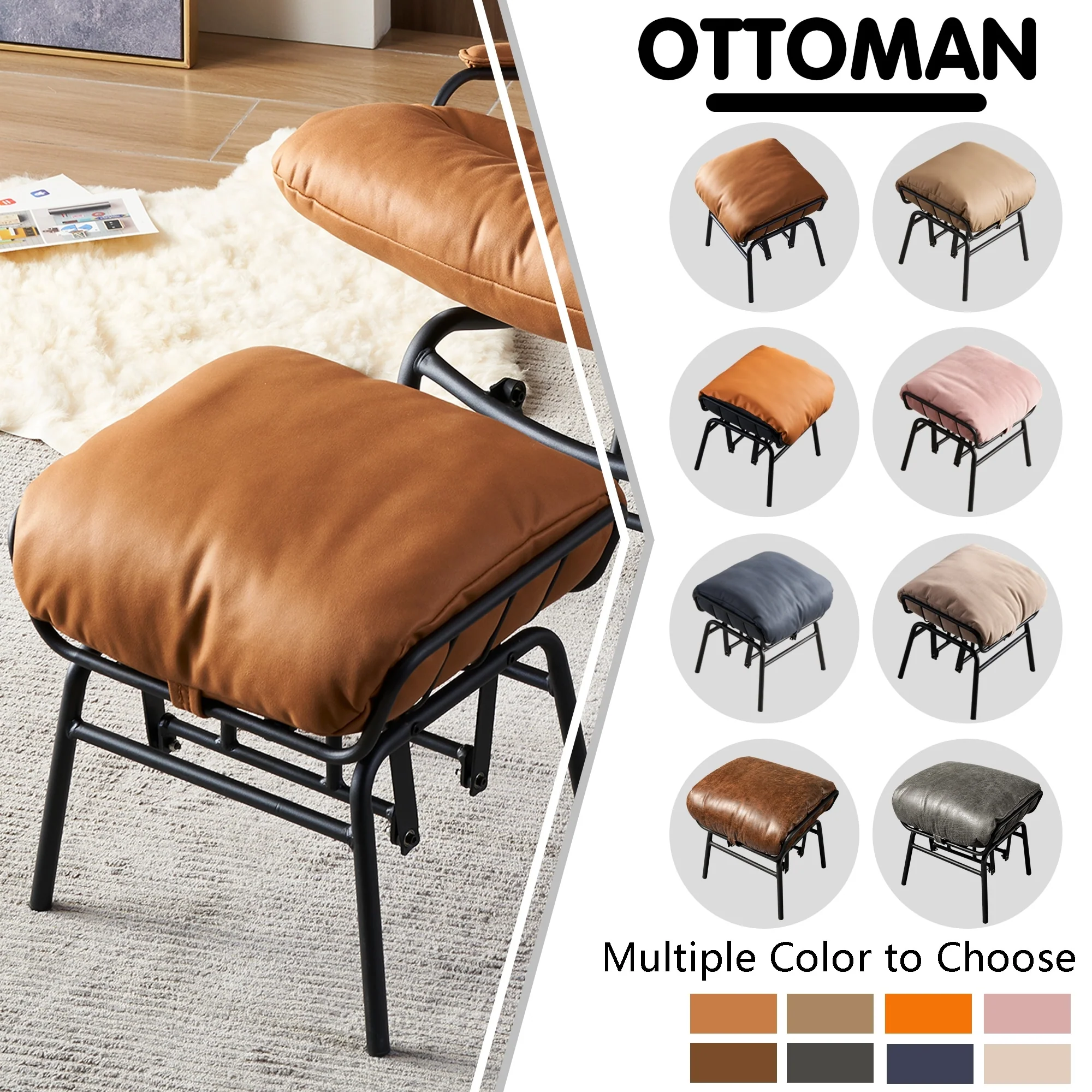 OVIOS Living Room Accent Chair Rocking Recliner Chair with Ottoman