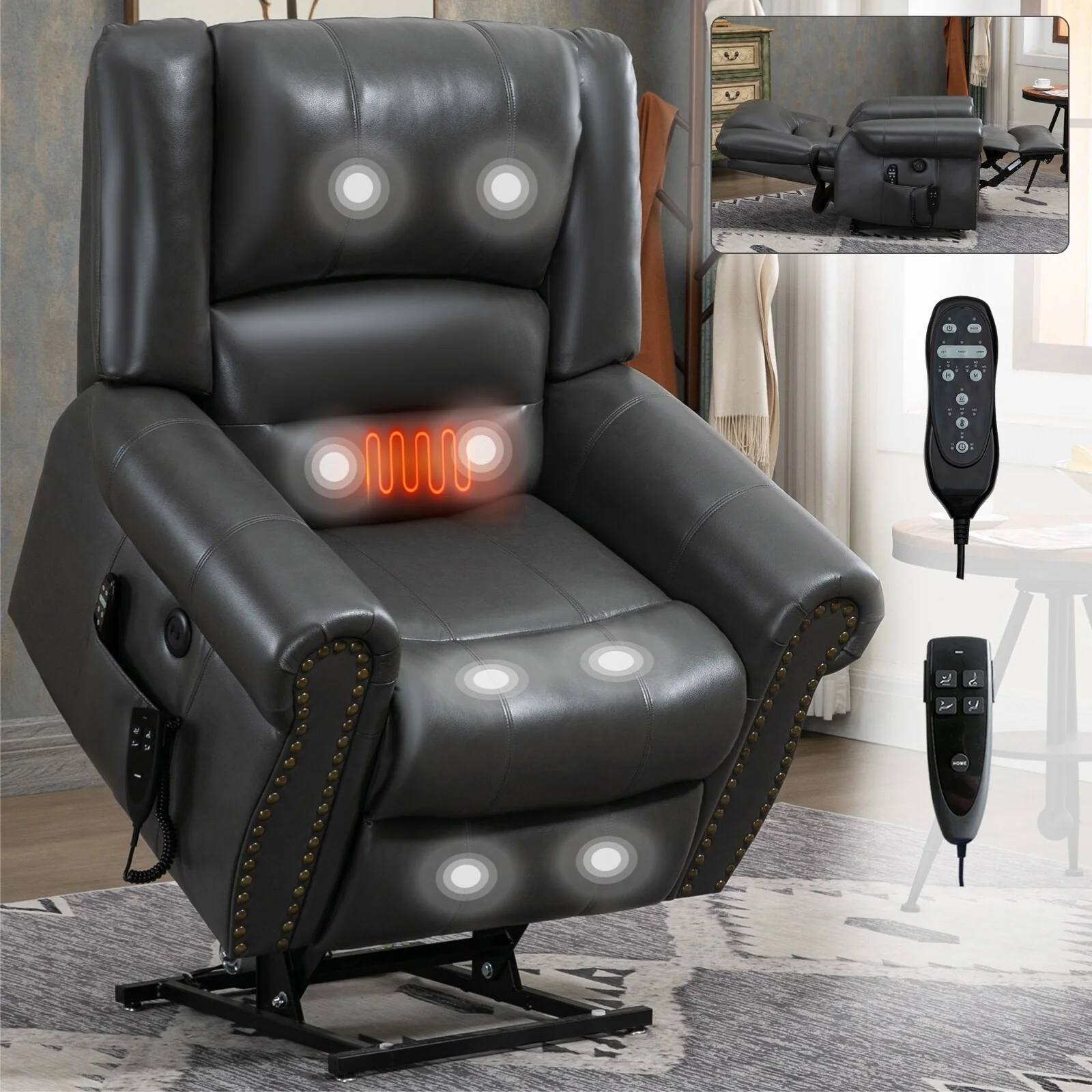 Power Lift Recliner Chair Heat Massage