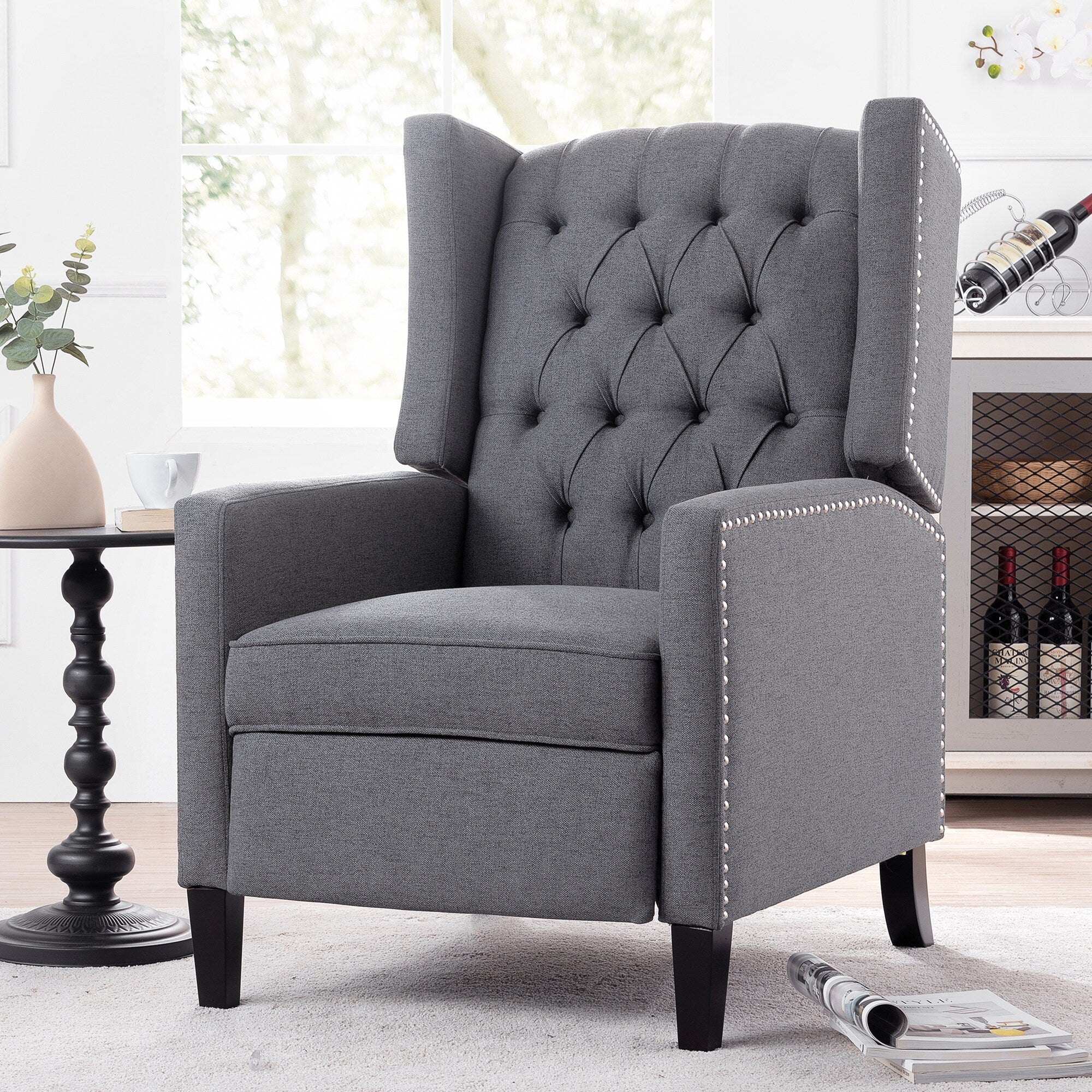 Wide Manual Wing Chair Recliner - 34.45 x 27.16 x 40.55
