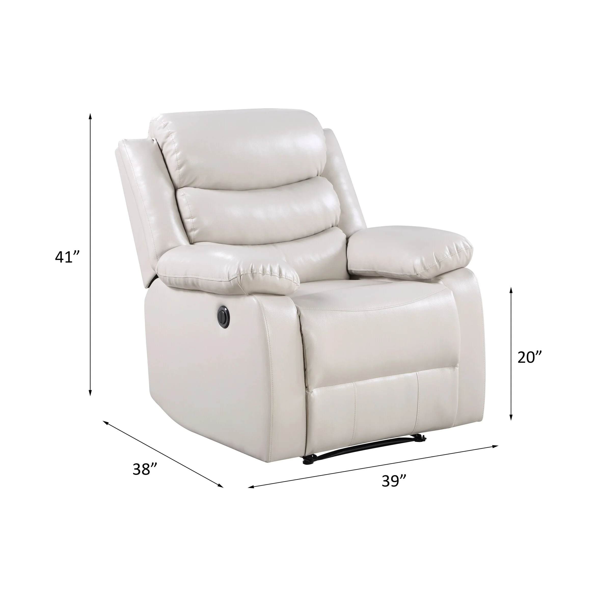 Beige Synthetic Leather Power Motion Recliner