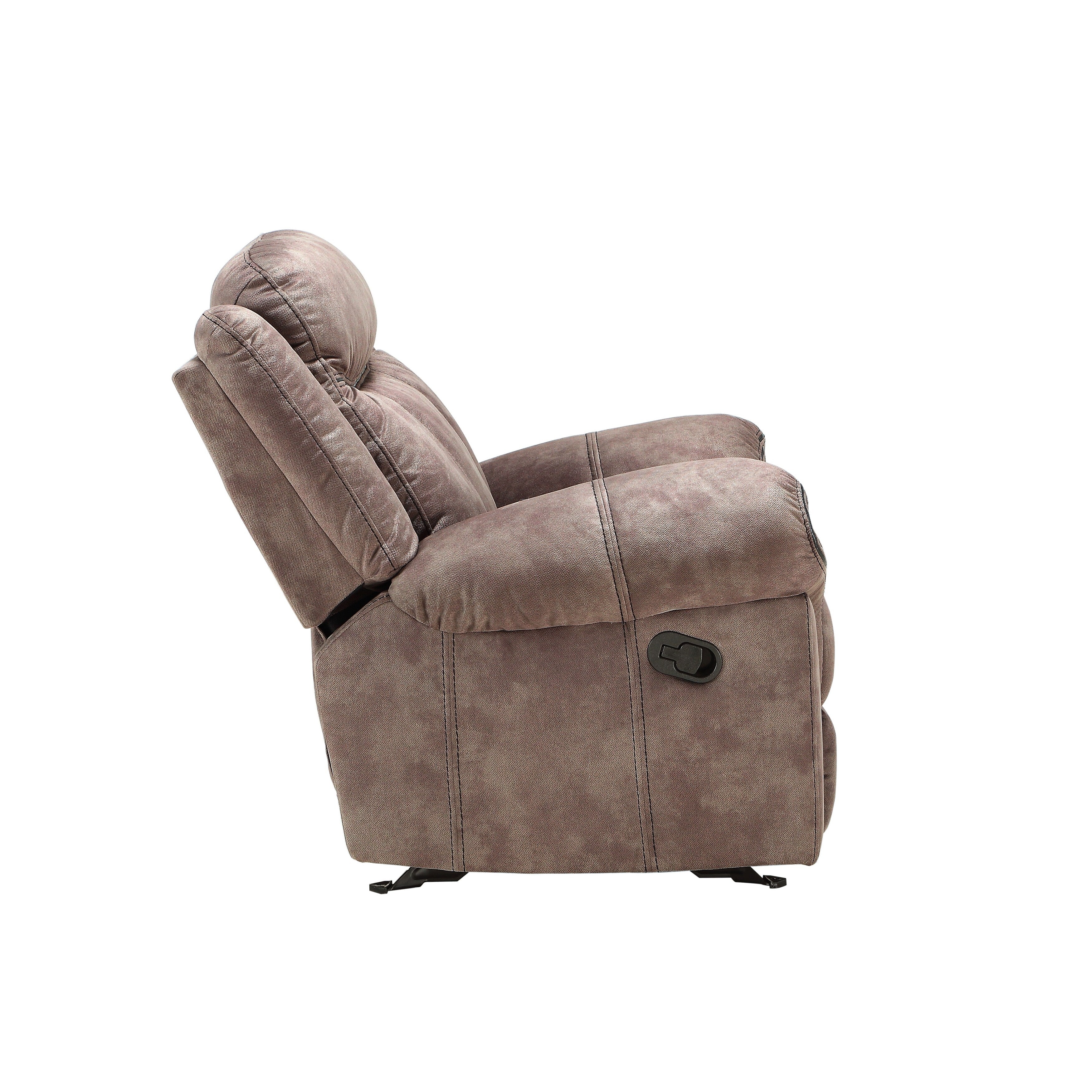 Two Tone Chocolate Velvet Glider Recliner