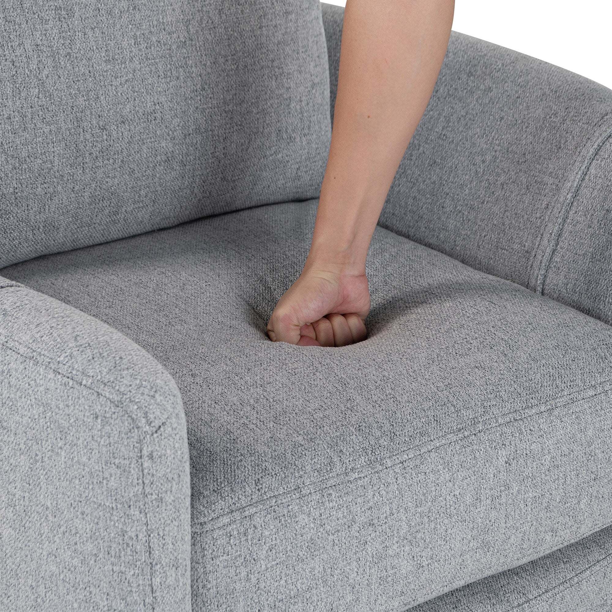 Beige Swivel Rocker Recliner with Manual Adjustment, 360�� Rotation, and Two Removable Pillows